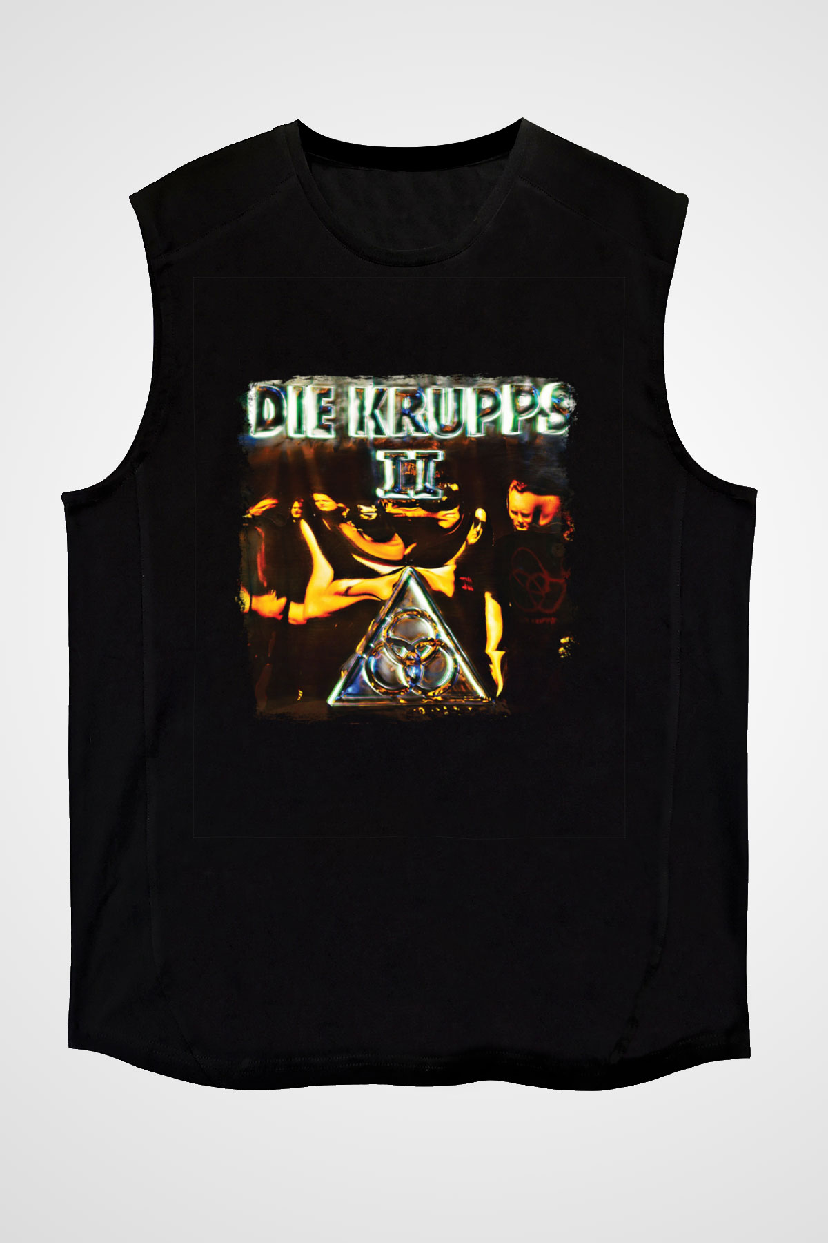 Die Krupps Baskılı Unisex Siyah Kolsuz Tişört