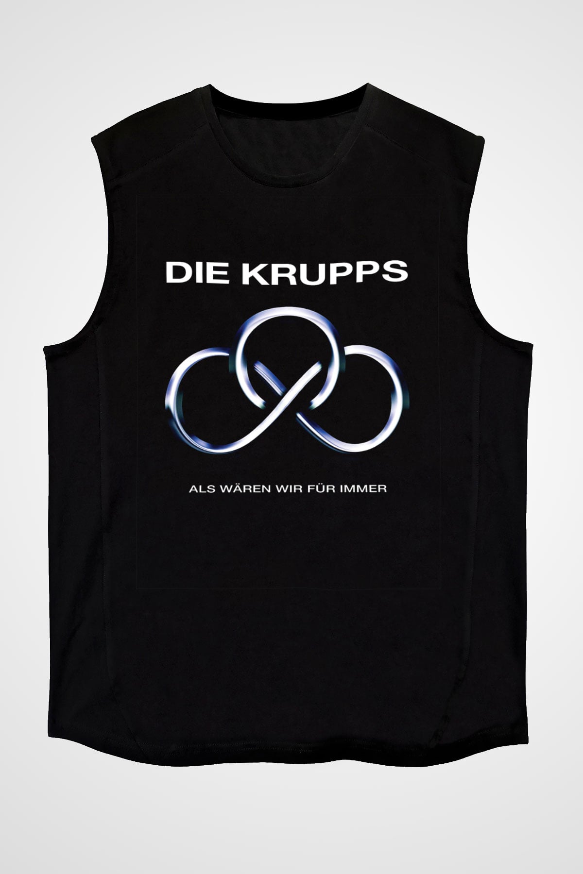 Die Krupps Baskılı Unisex Siyah Kolsuz Tişört