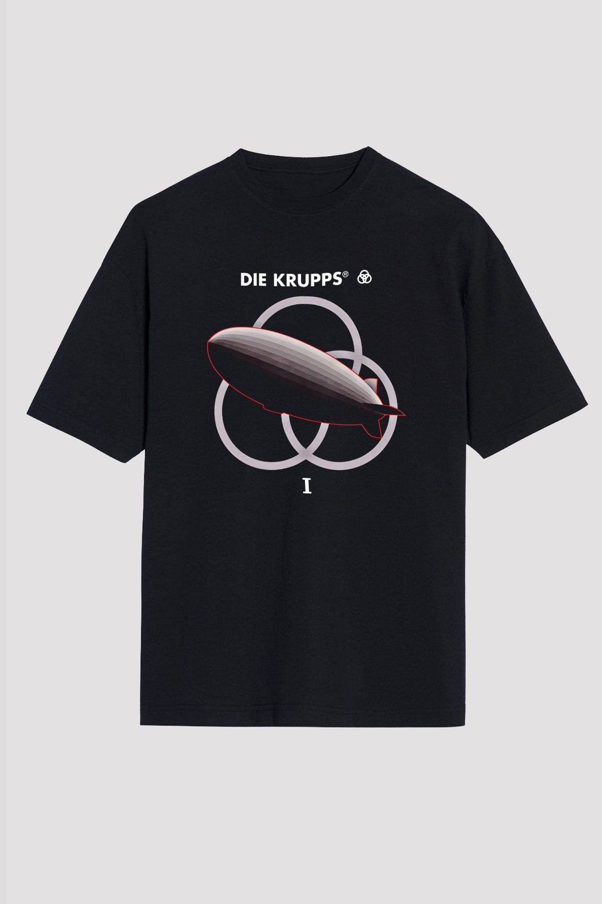 Die Krupps Baskılı Unisex Siyah Oversize Tişört
