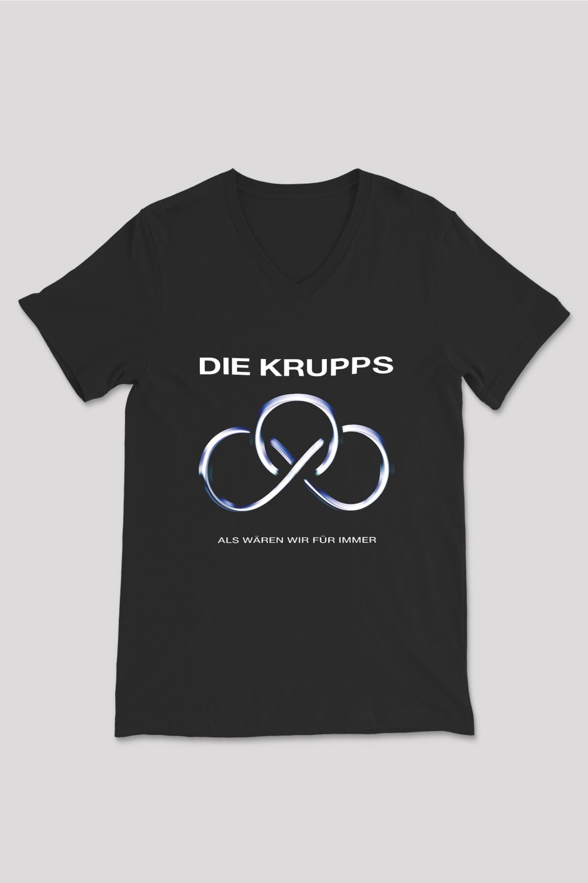 Die Krupps Baskılı Unisex Siyah V Yaka Tişört