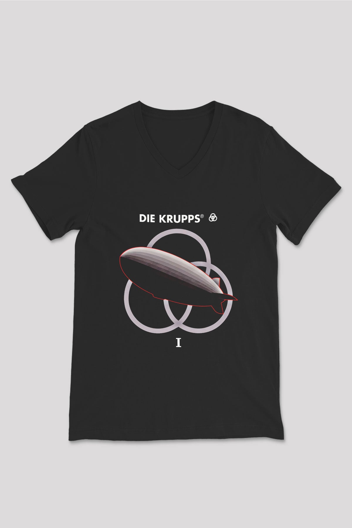 Die Krupps Baskılı Unisex Siyah V Yaka Tişört