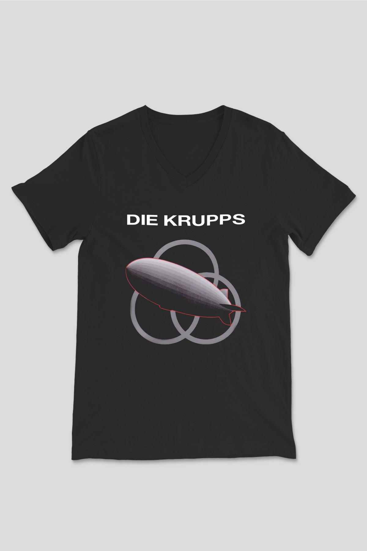Die Krupps Siyah Unisex V Yaka Tişört