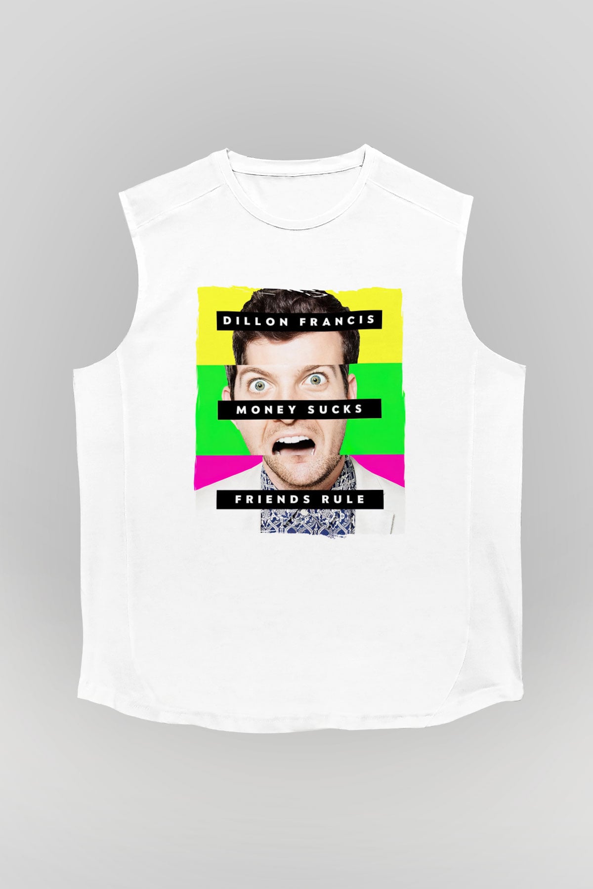 Dillion Francis Beyaz Unisex Kolsuz Tişört