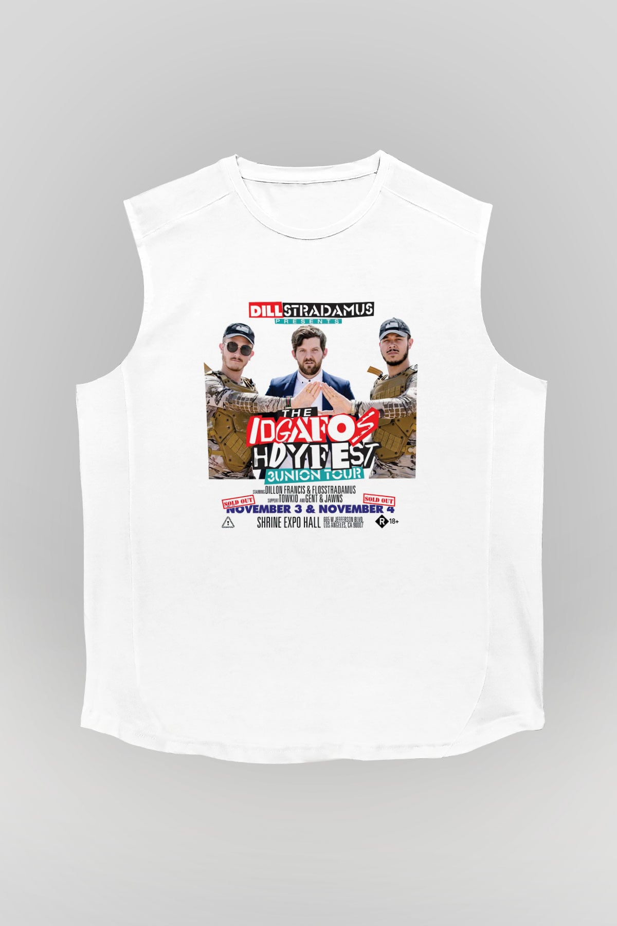 Dillion Francis Beyaz Unisex Kolsuz Tişört