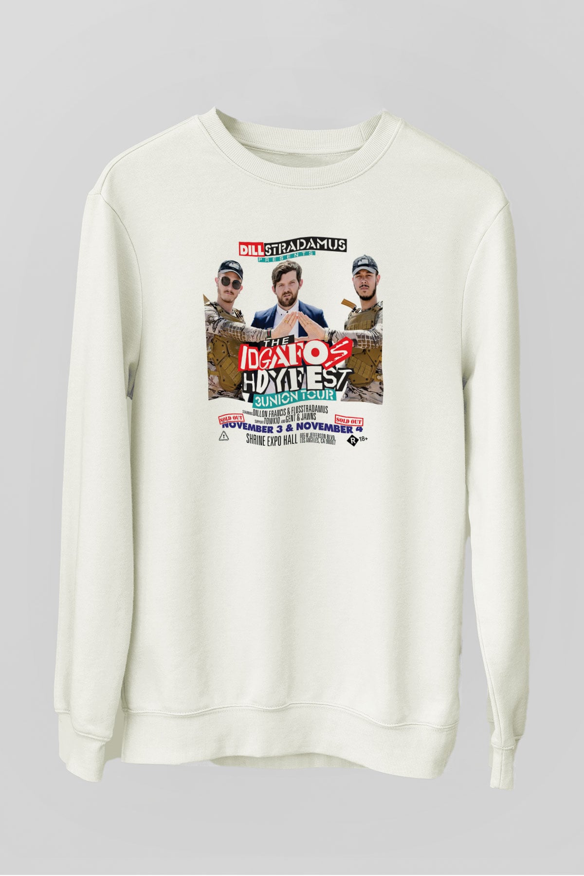 Dillion Francis Beyaz Unisex Sweatshirt
