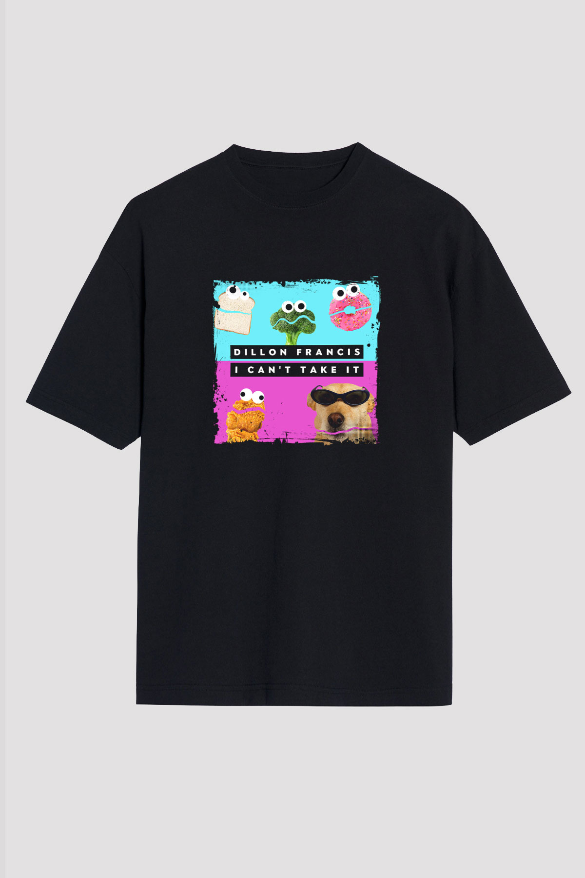 Dillon Francis Baskılı Unisex Oversize Siyah Tişört