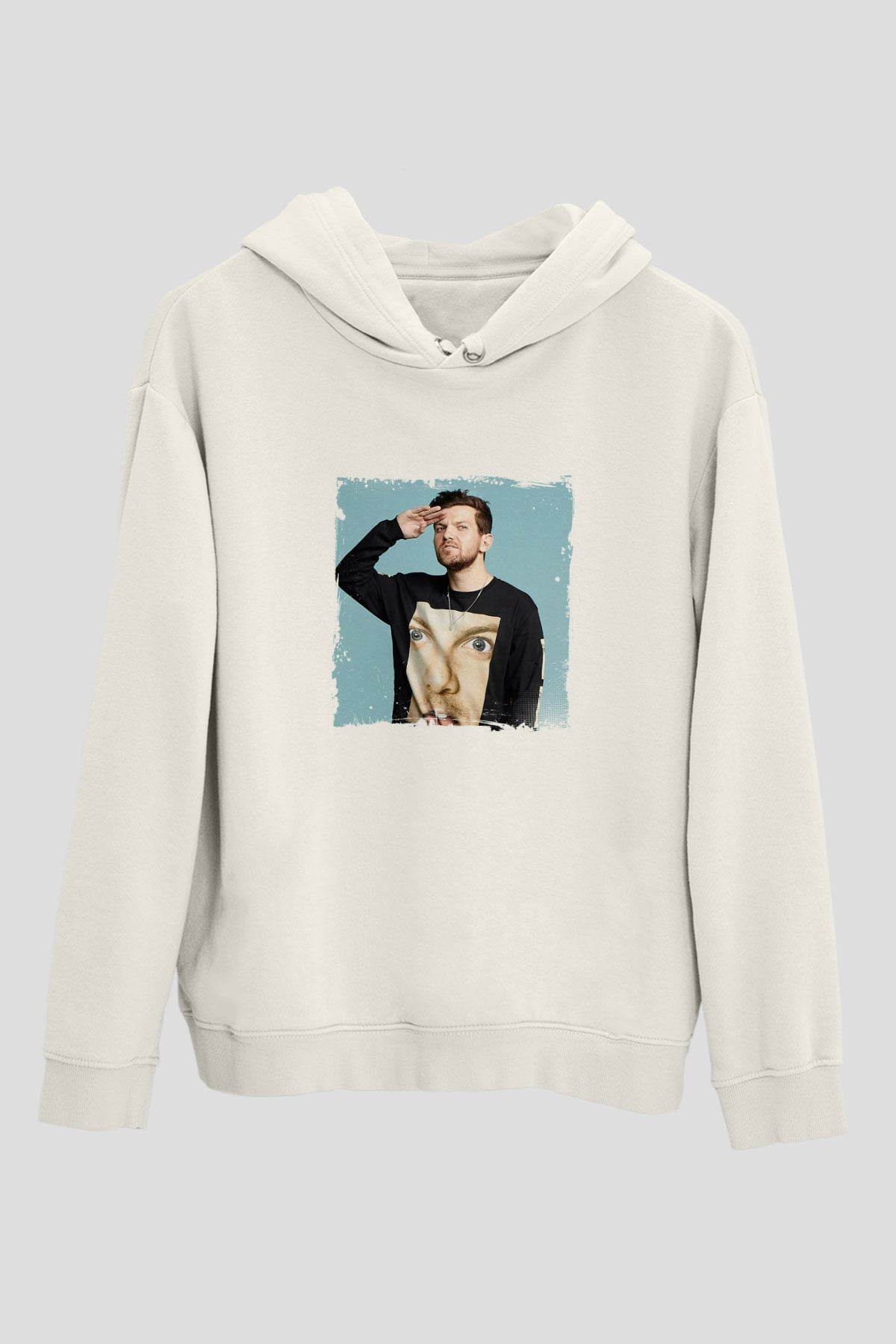 Dillon FrancisBaskılı Beyaz Hoodie