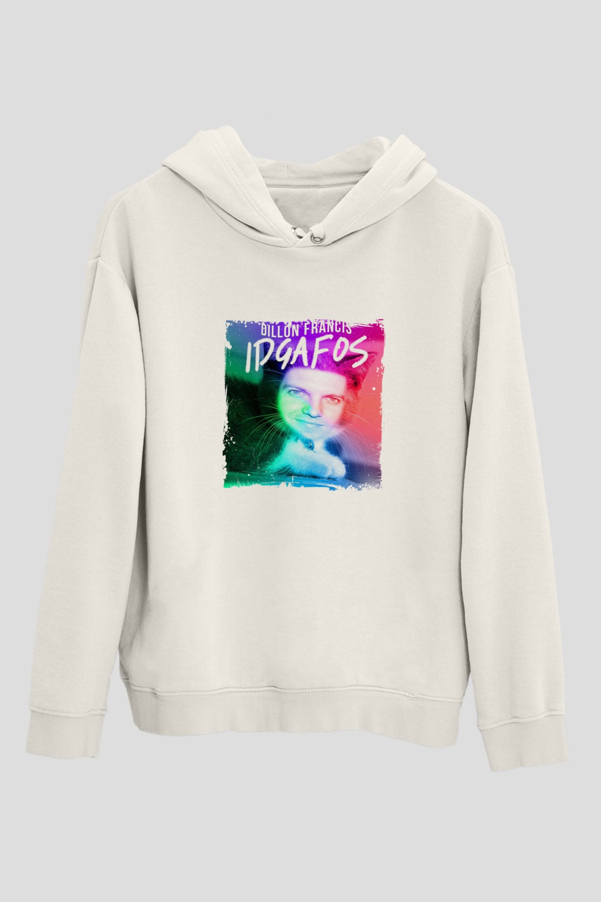 Dillon FrancisBaskılı Beyaz Hoodie