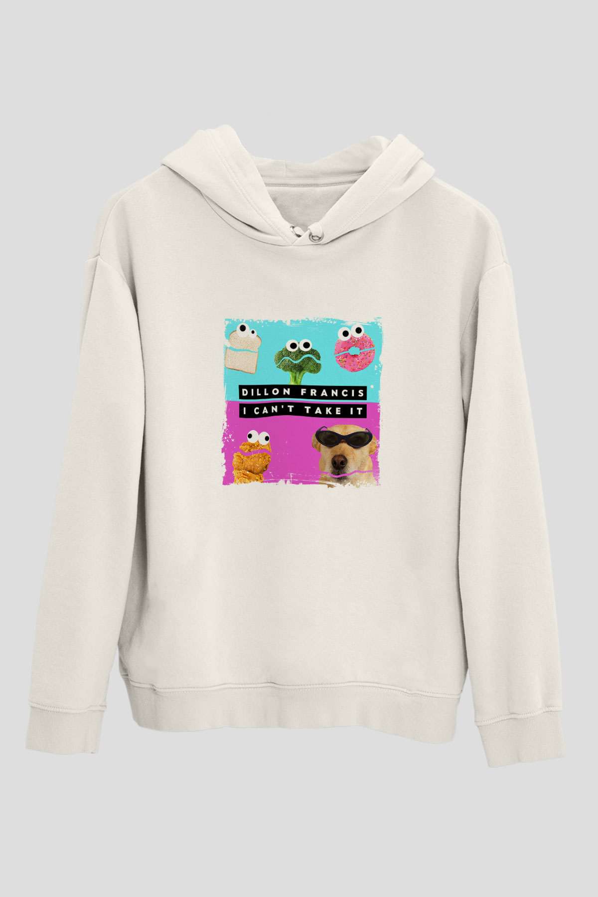 Dillon FrancisBaskılı Beyaz Hoodie
