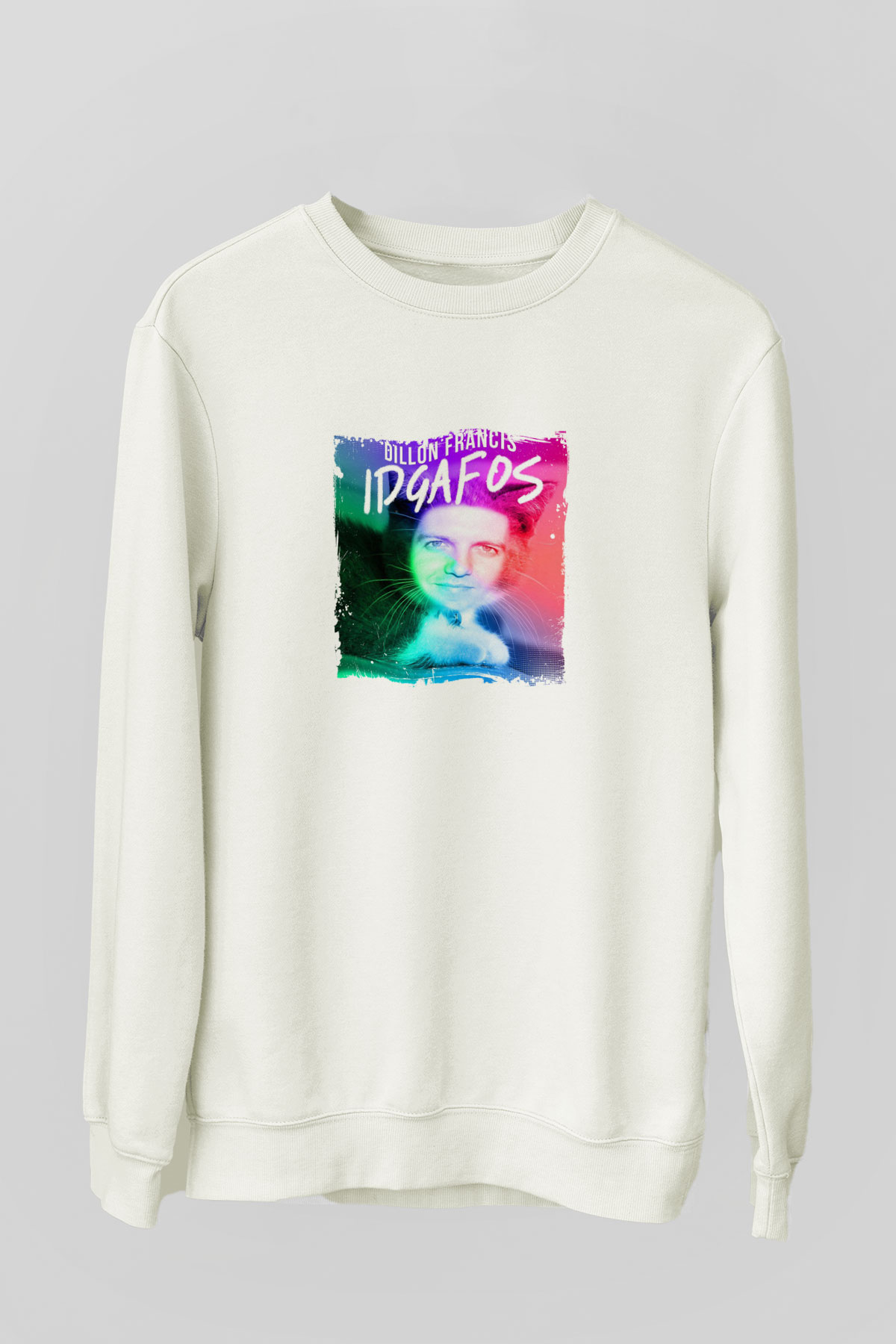 Dillon FrancisBaskılı Beyaz Sweatshirt