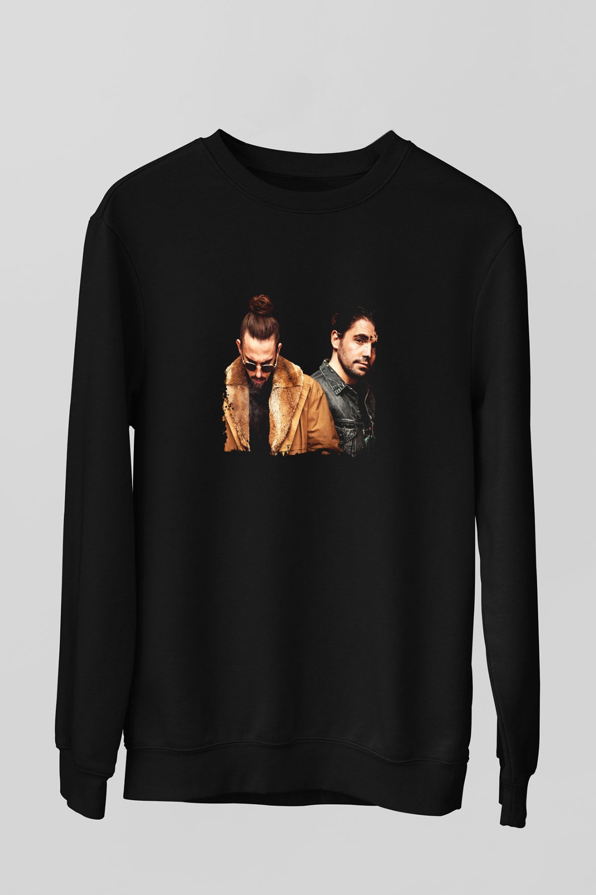 Dimitri Vegas & Like Mike Baskılı Unisex Siyah Sweatshirt