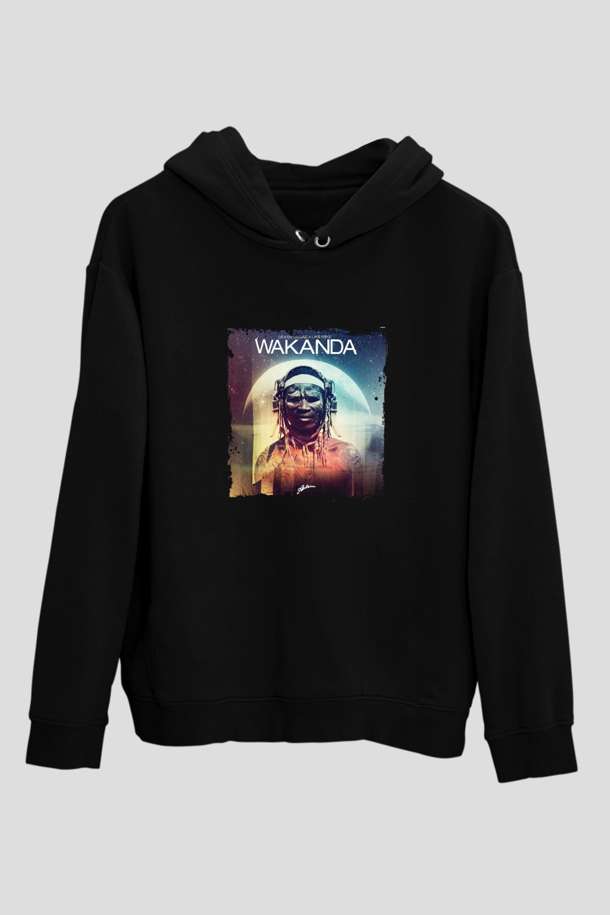 Dimitri Vegas & Like Mike Baskılı Unisex Siyah Hoodie