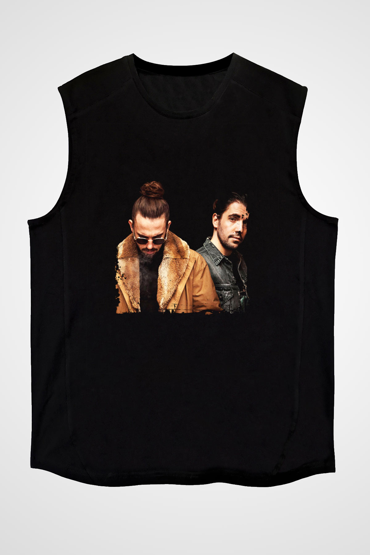 Dimitri Vegas & Like Mike Baskılı Unisex Siyah Kolsuz Tişört