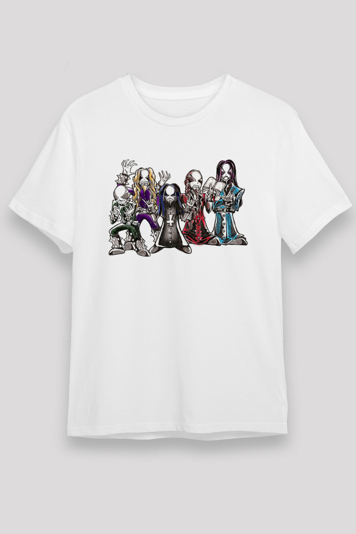 Dimmu Borgir Baskılı Unisex Beyaz Tişört - Tshirt