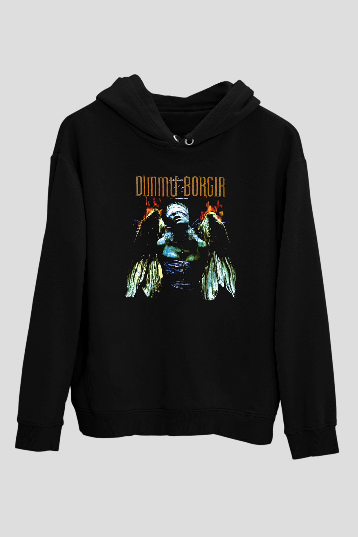Dimmu Borgir Baskılı Unisex Siyah Kapüşonlu Sweatshirt
