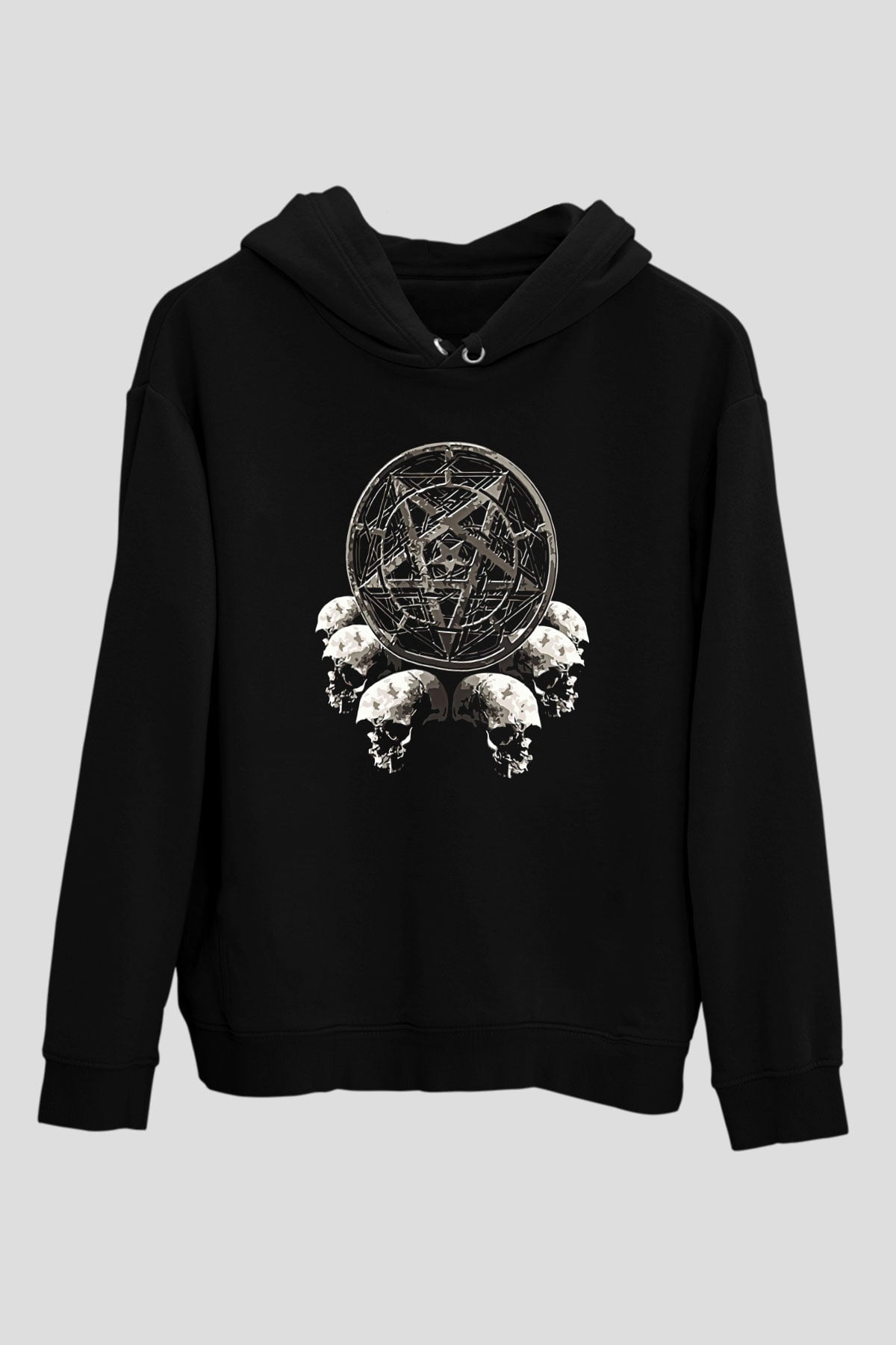 Dimmu Borgir Baskılı Unisex Siyah Kapüşonlu Sweatshirt