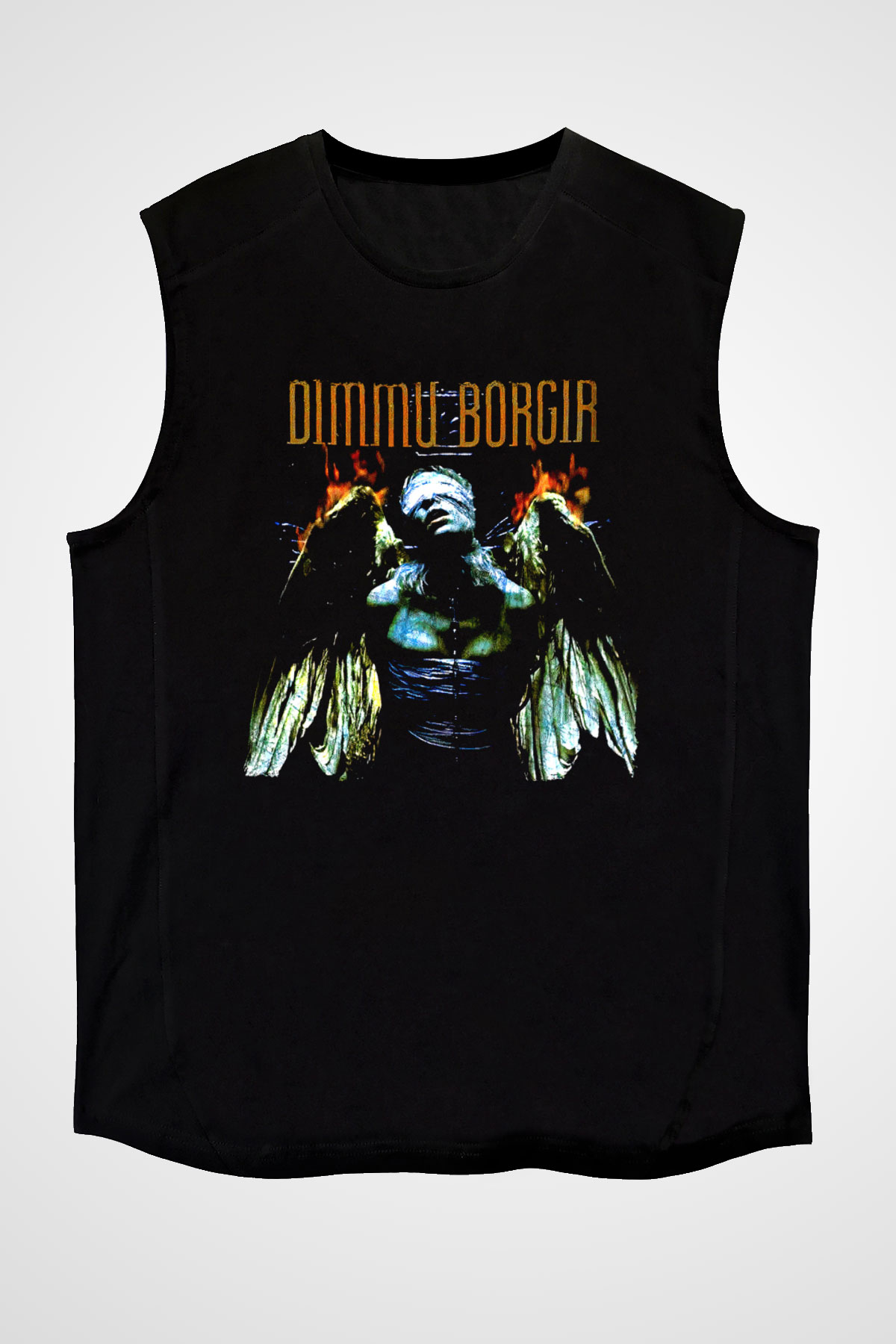 Dimmu Borgir Baskılı Unisex Siyah Kolsuz Tişört - Tshirt