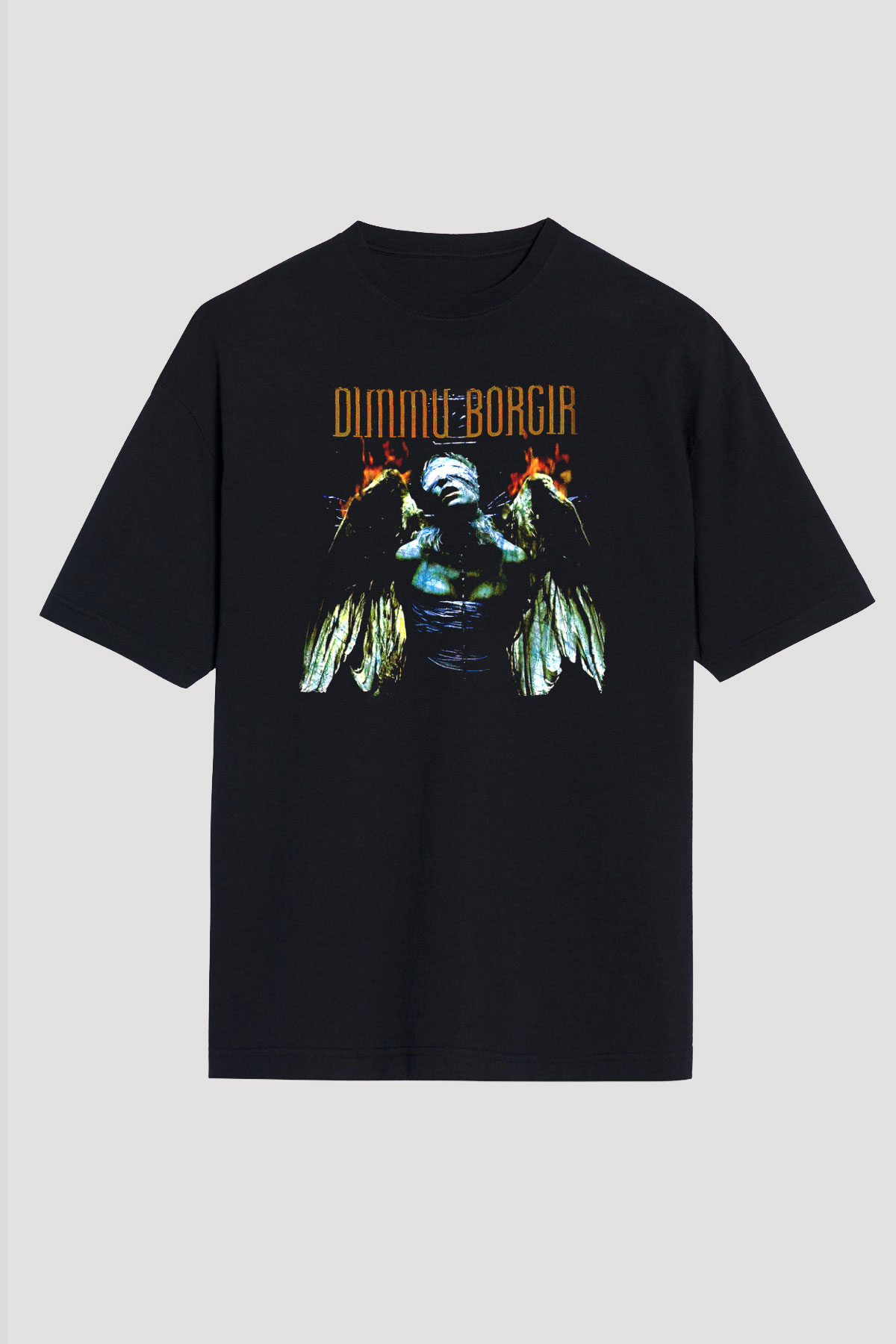 Dimmu Borgir Baskılı Unisex Siyah Oversize Tişört - Tshirt