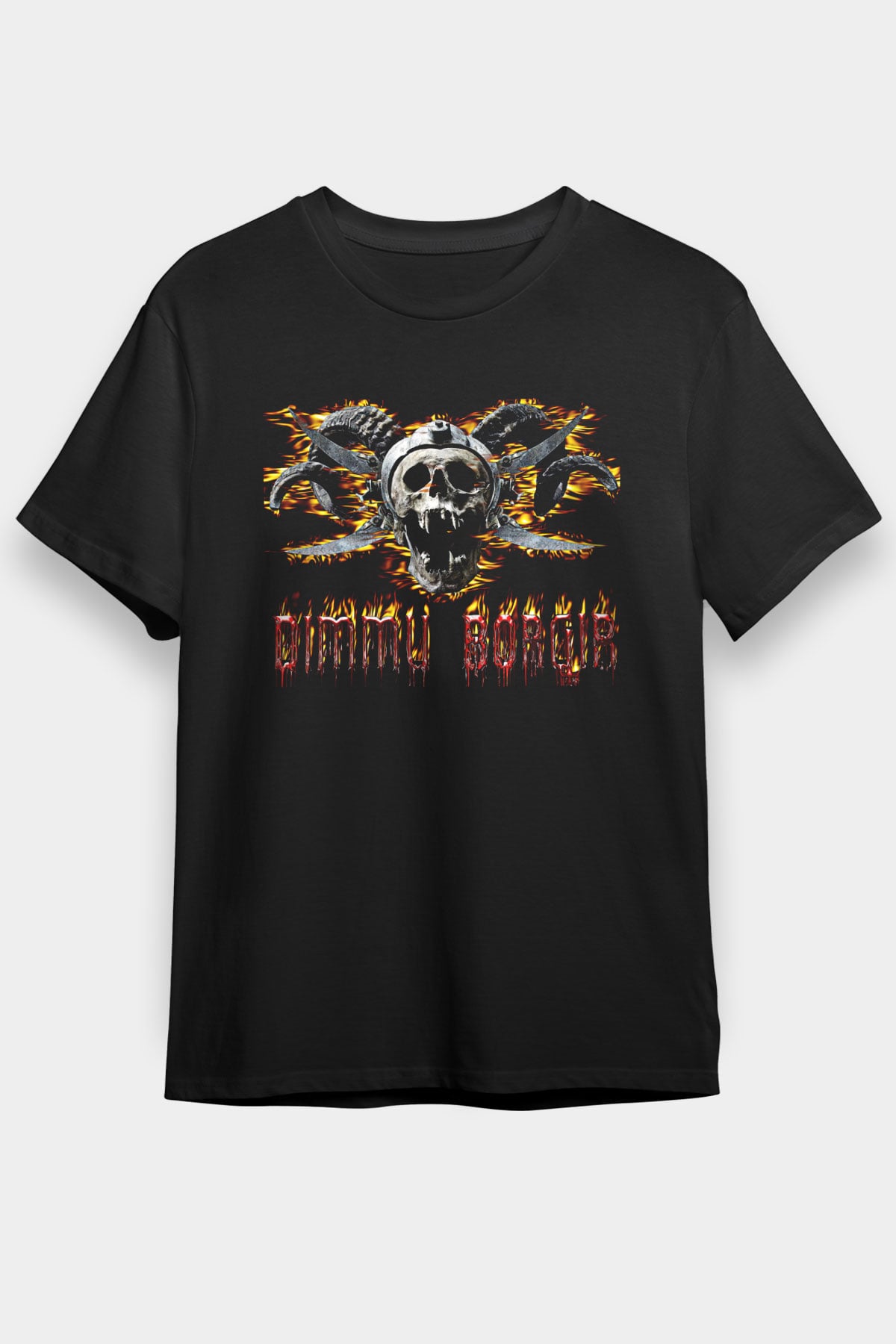 Dimmu Borgir Baskılı Unisex Siyah Tişört - Tshirt