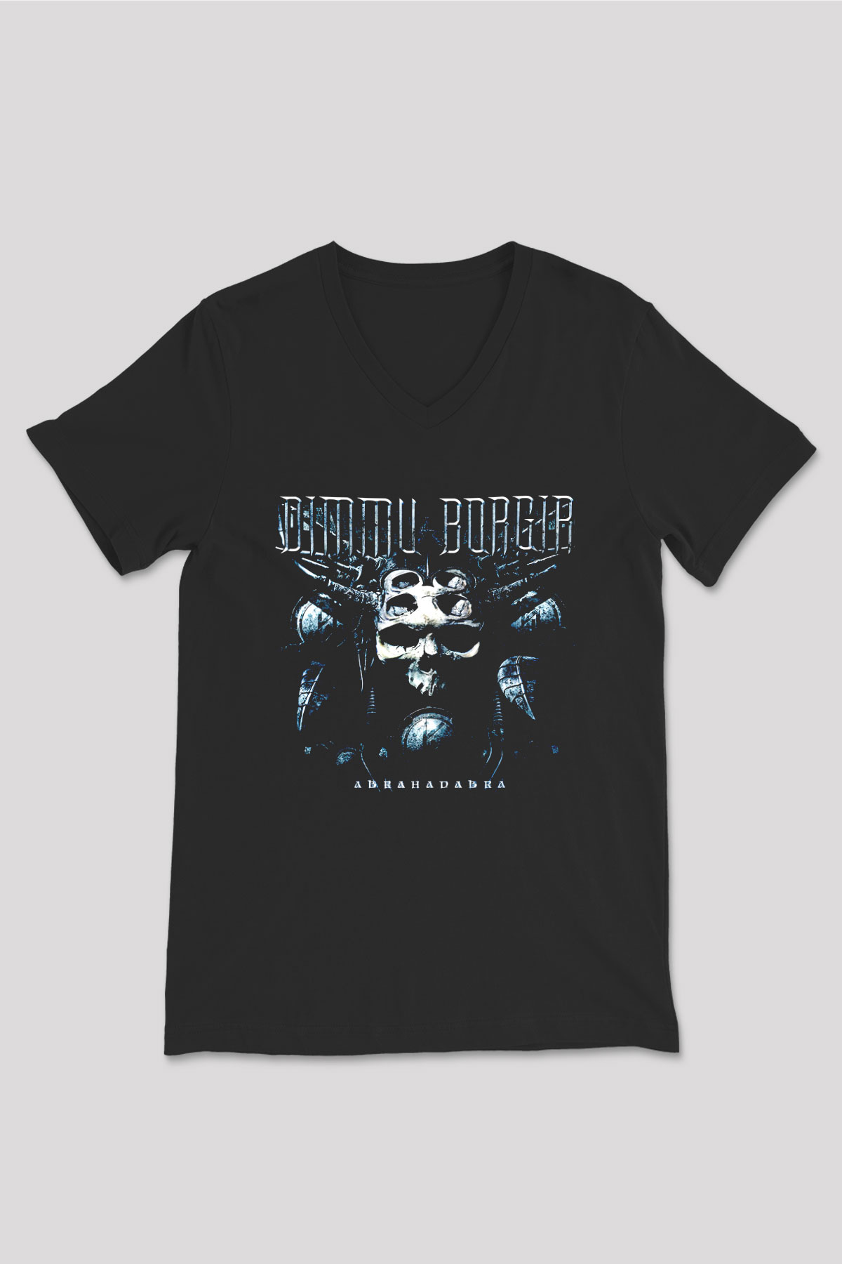 Dimmu Borgir Baskılı Unisex Siyah V Yaka Tişört - Tshirt