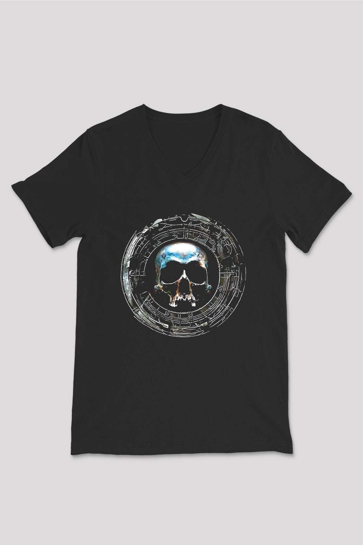 Dimmu Borgir Baskılı Unisex Siyah V Yaka Tişört - Tshirt