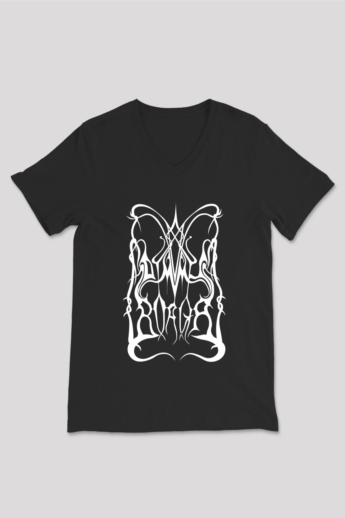 Dimmu Borgir Baskılı Unisex Siyah V Yaka Tişört - Tshirt