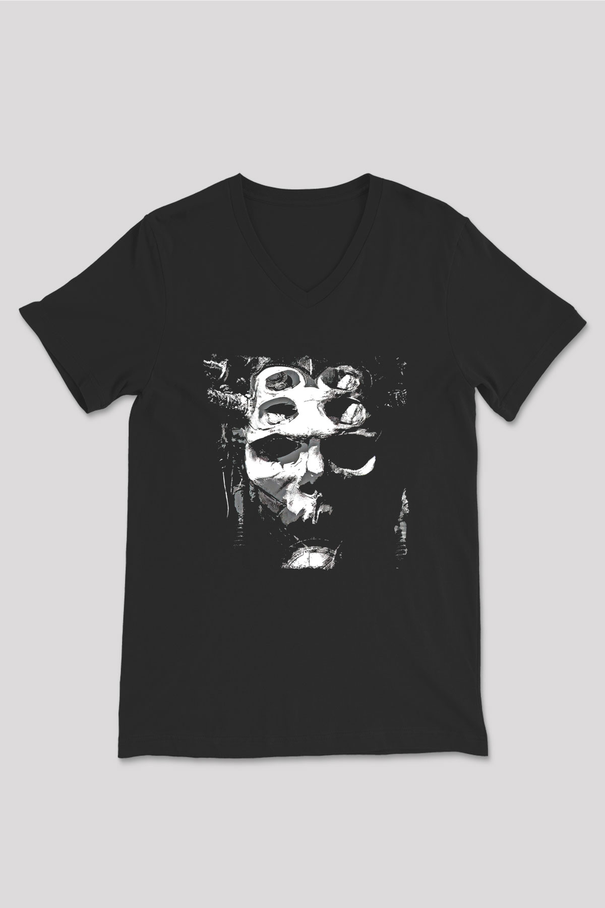 Dimmu Borgir Baskılı Unisex Siyah V Yaka Tişört - Tshirt