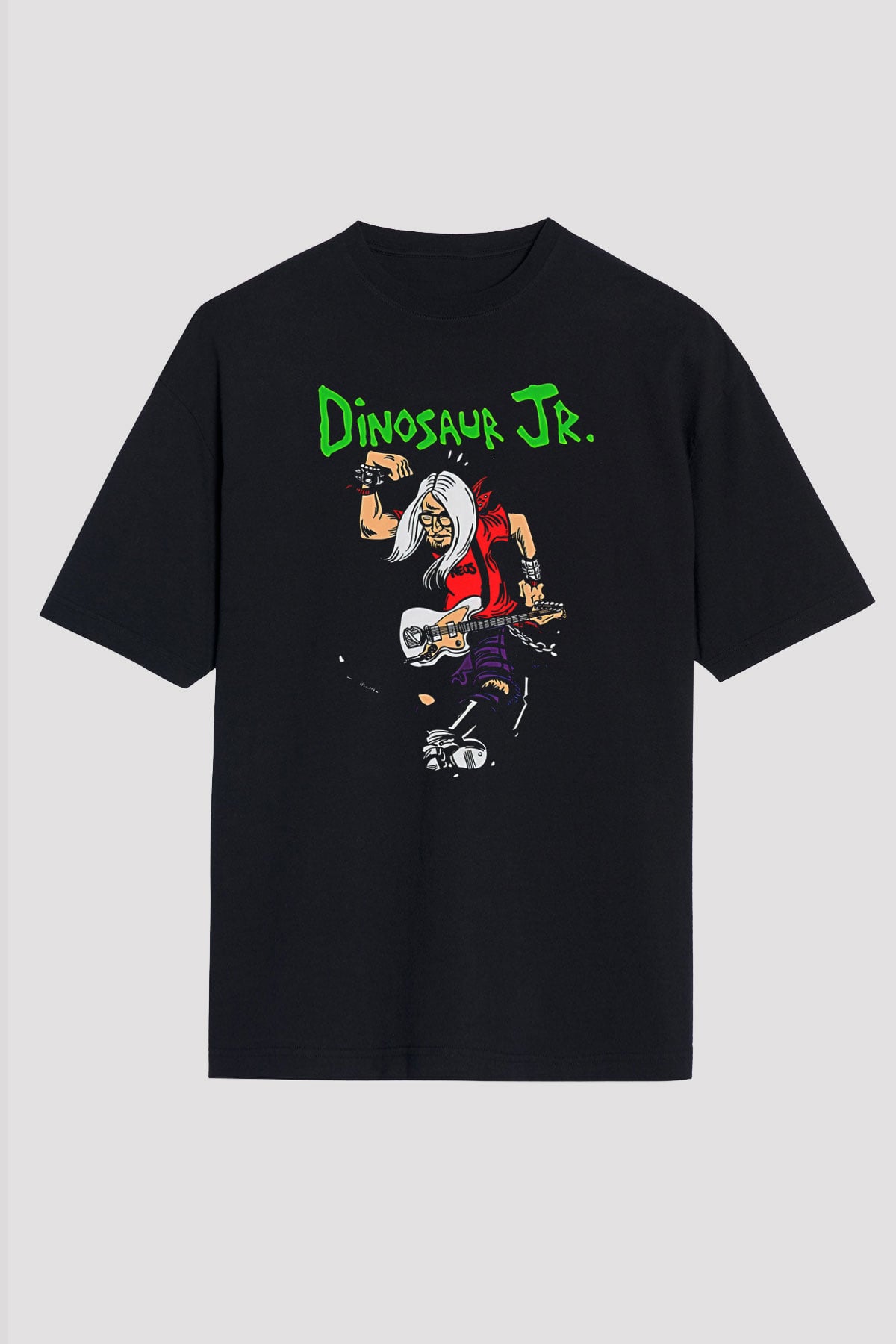 Dinosaur Jr Baskılı Unisex Siyah Oversize Tişört - Tshirt