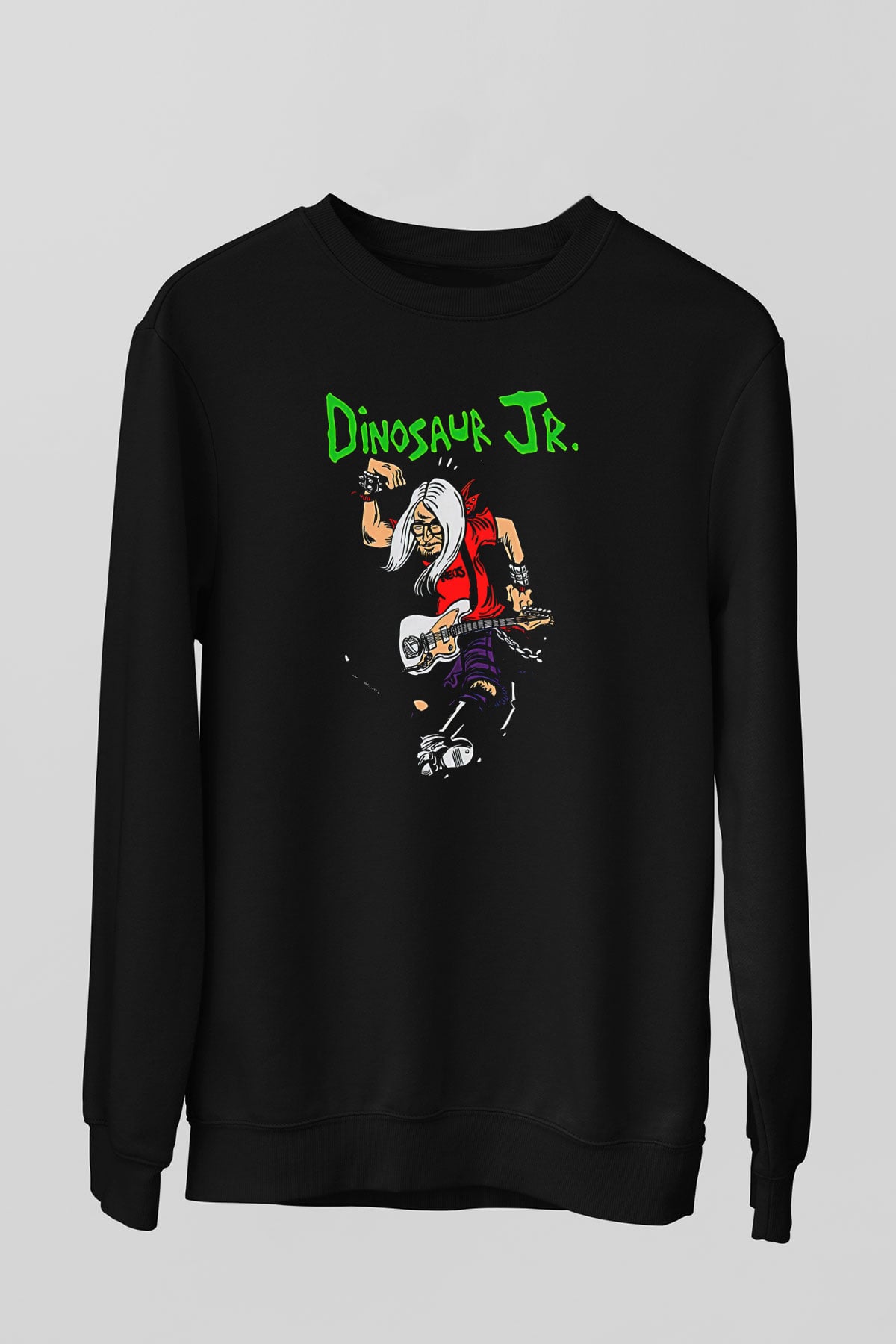 Dinosaur Jr Baskılı Unisex Siyah Sweatshirt