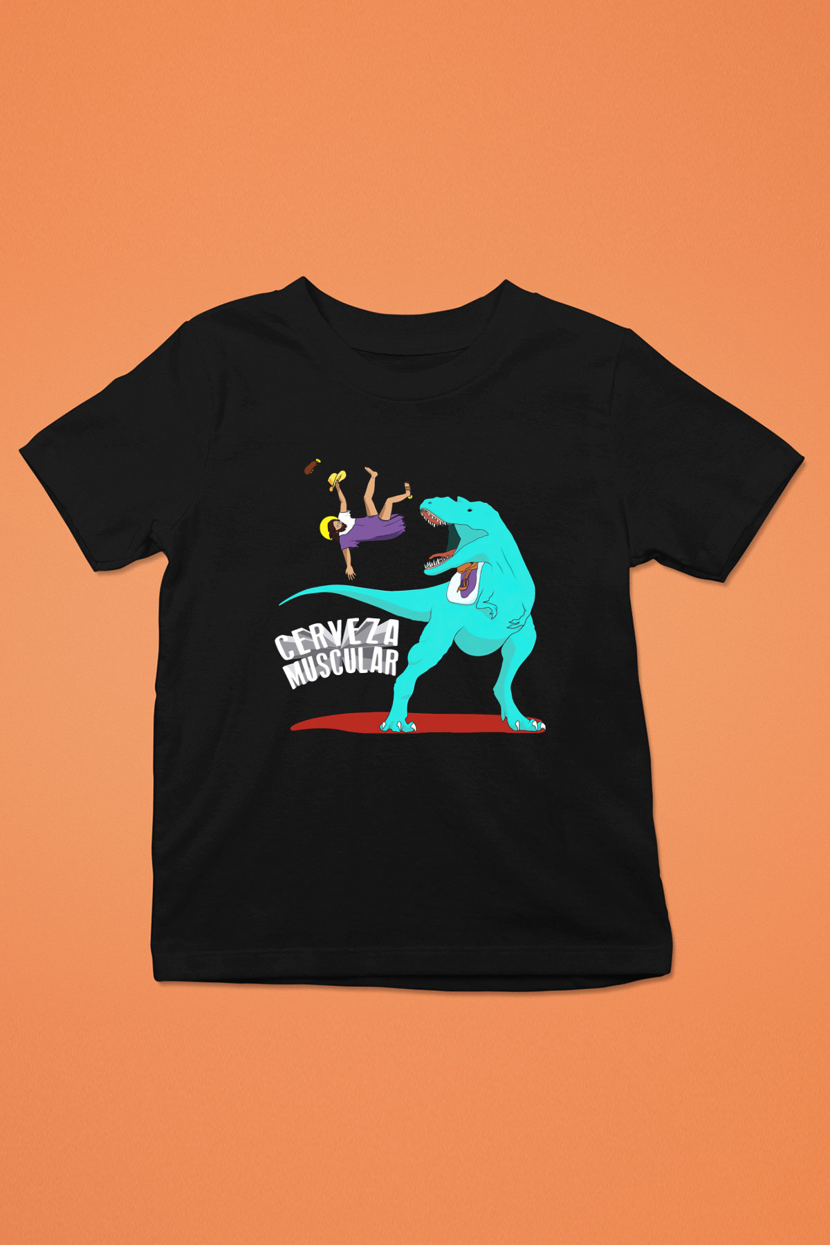 Dinozor Baskılı Siyah Unisex Çocuk Tişört