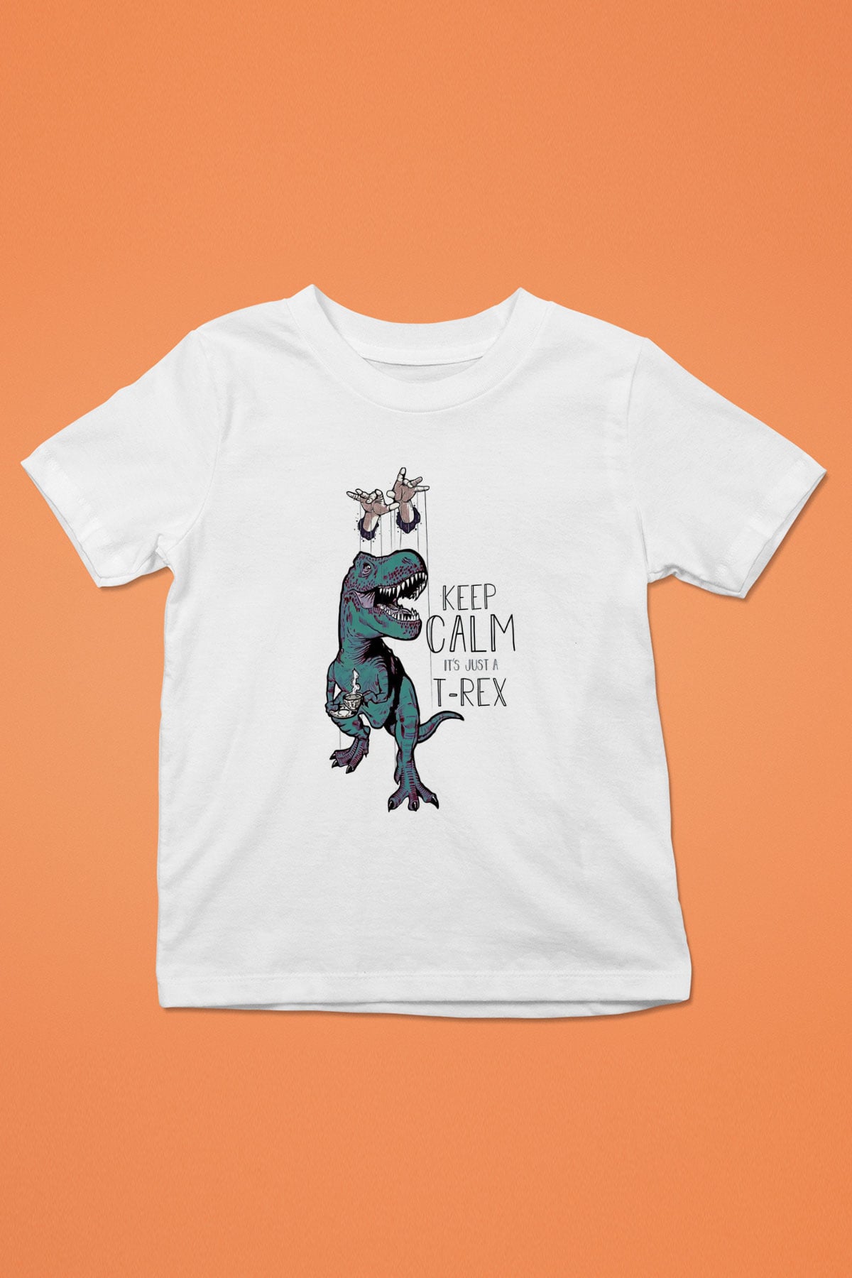 Dinozor Beyaz Unisex Çocuk Tişört