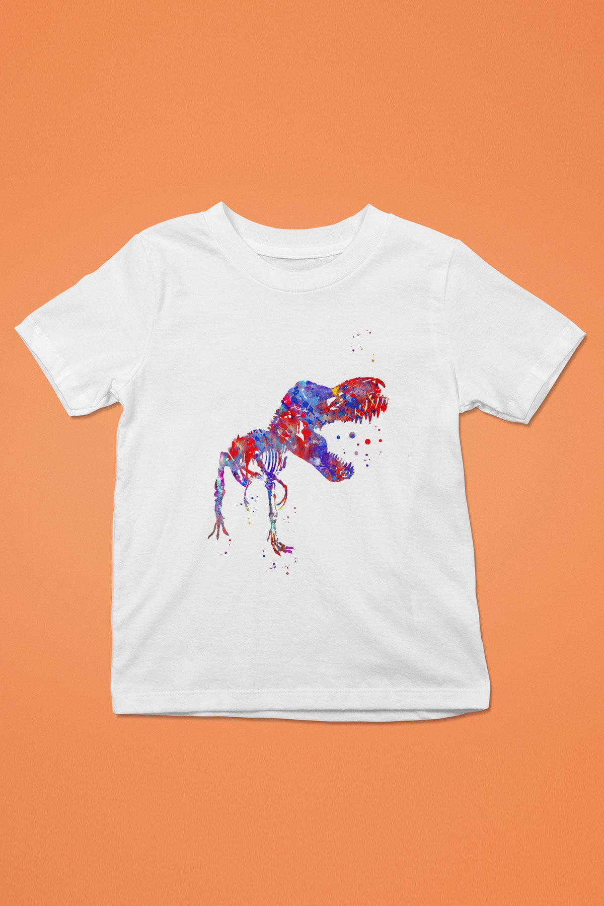 Dinozor Beyaz Unisex Çocuk Tişört