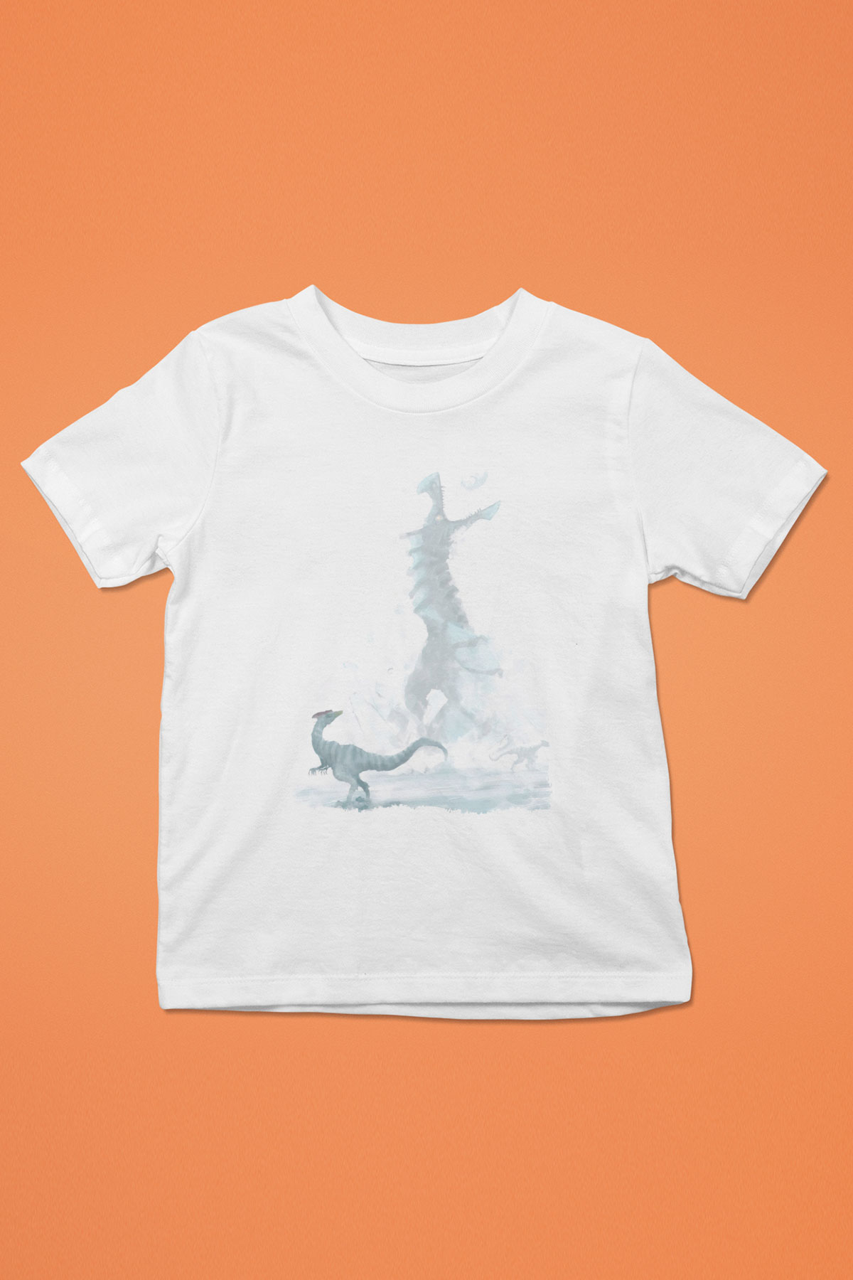 Dinozor Beyaz Unisex Çocuk Tişört