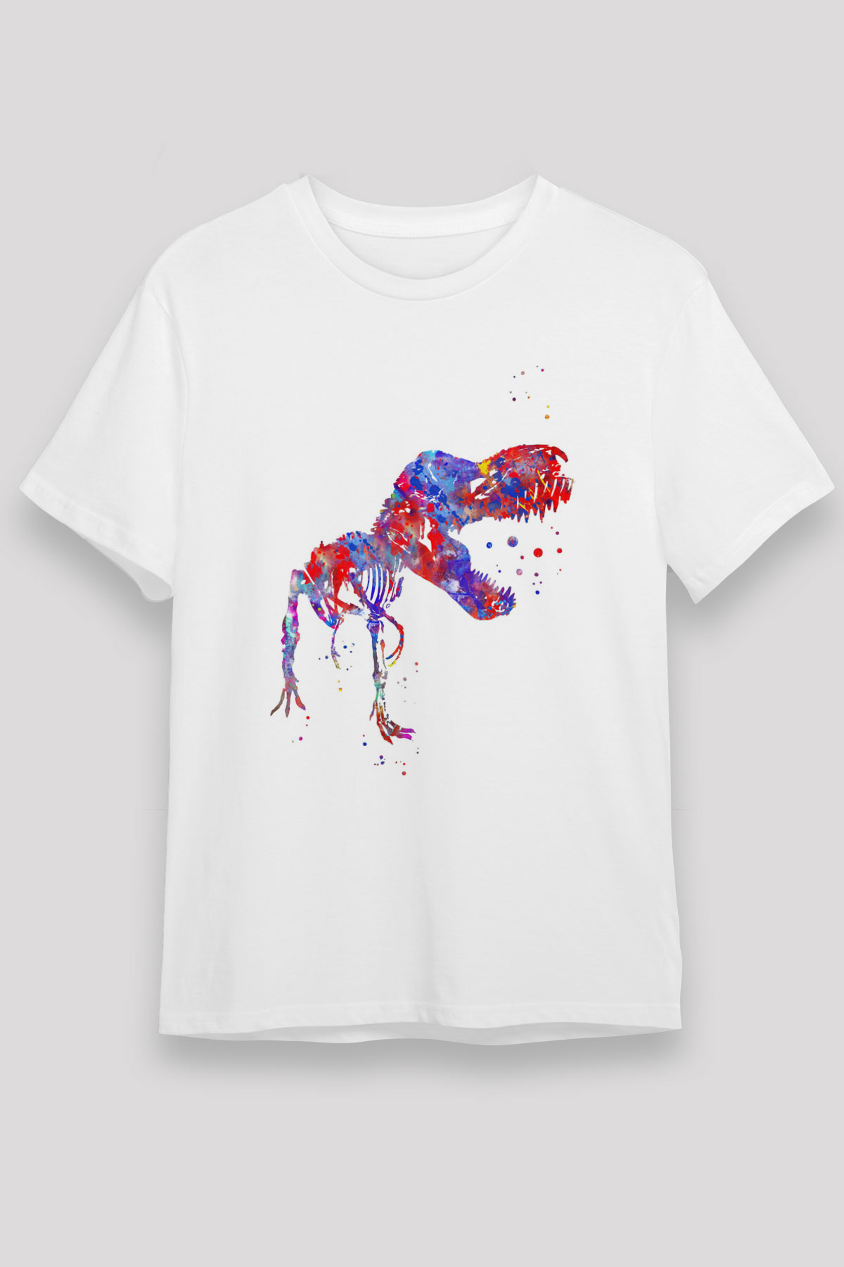 Dinozor Beyaz Unisex Tişört T-Shirt - TişörtFabrikası