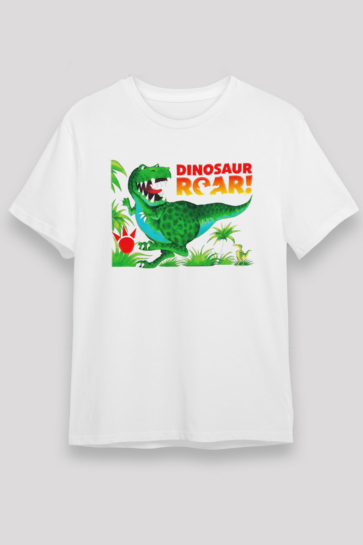 Dinozor Beyaz Unisex Tişört T-Shirt - TişörtFabrikası