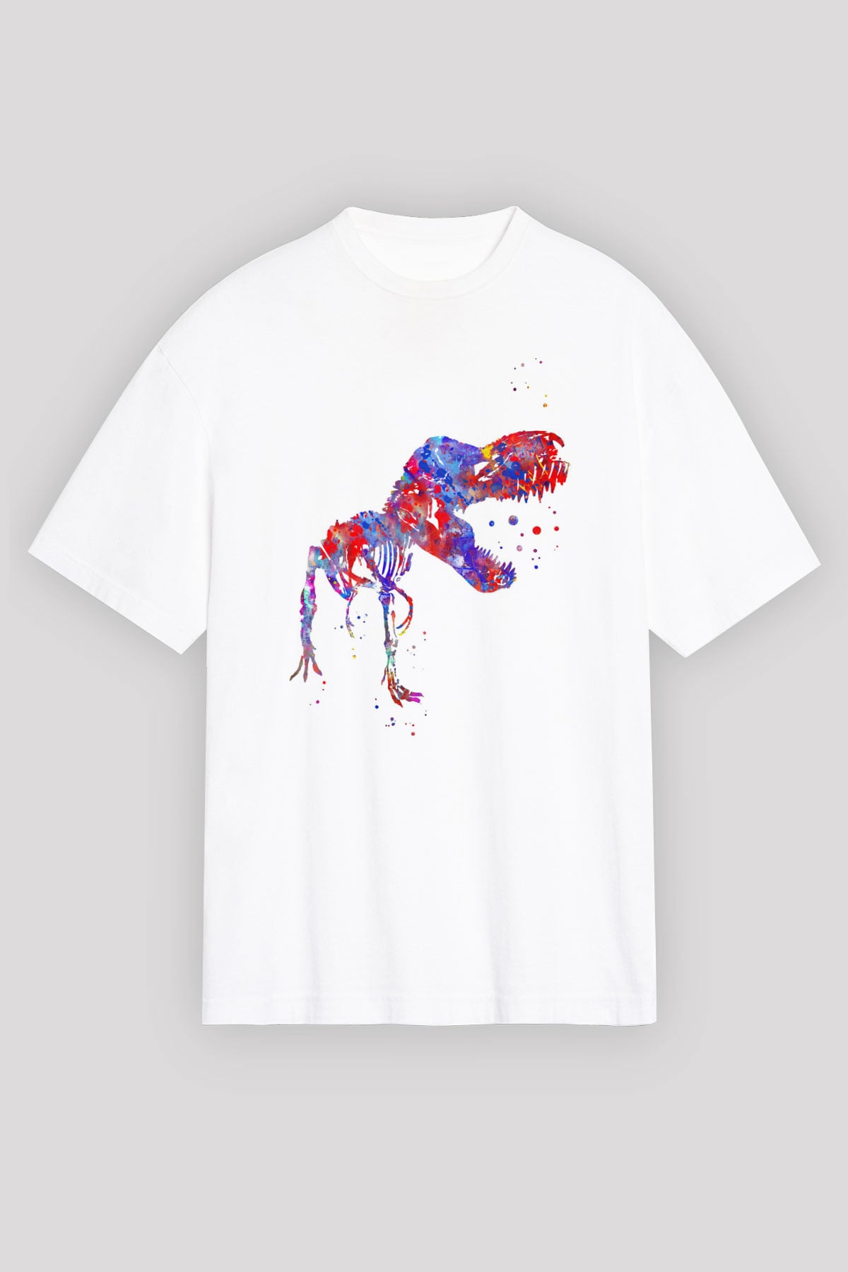 Dinozor Beyaz Unisex Tişört T-Shirt - TişörtFabrikası