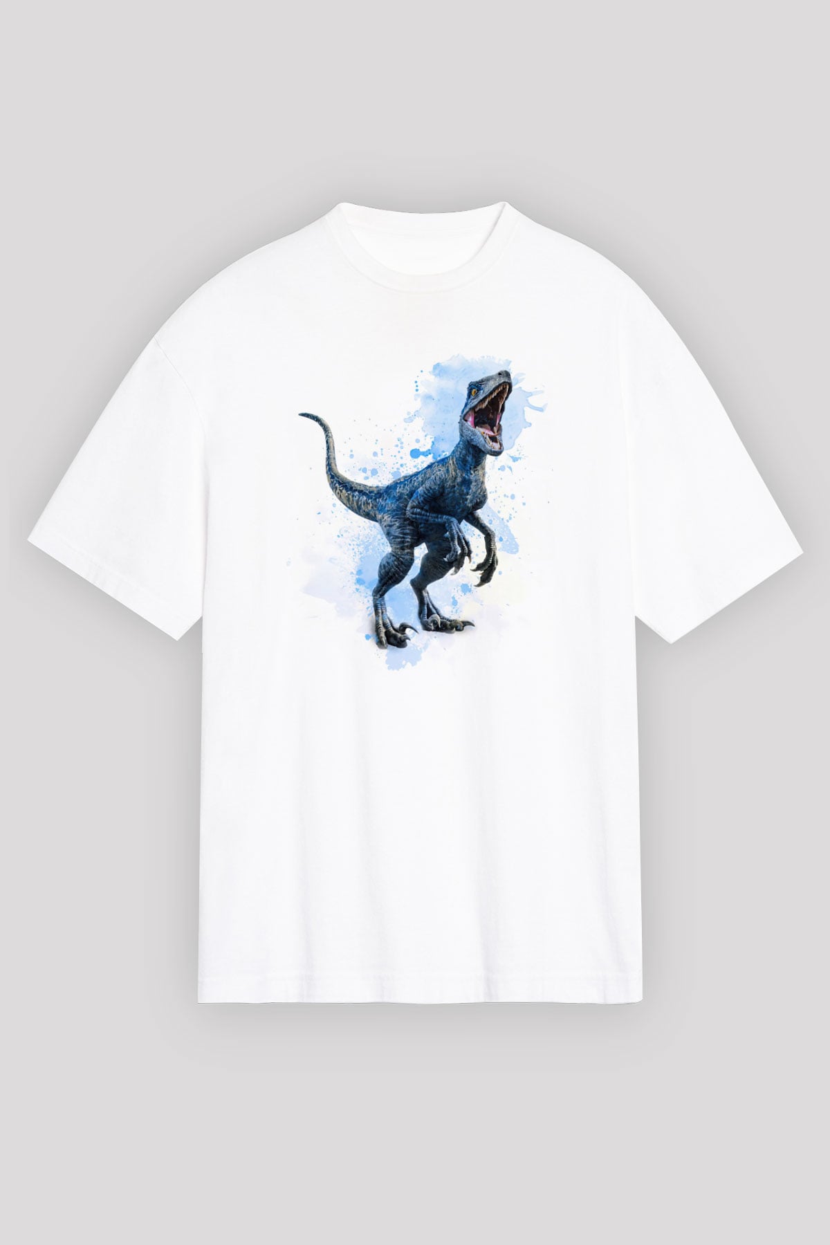 Dinozor Beyaz Unisex Tişört T-Shirt - TişörtFabrikası