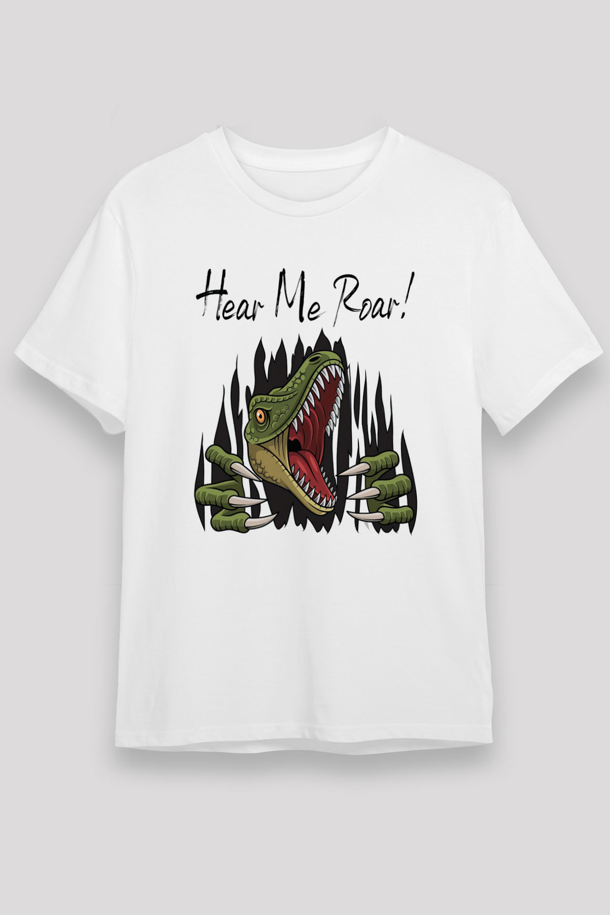 Dinozor Beyaz Unisex Tişört T-Shirt - TişörtFabrikası