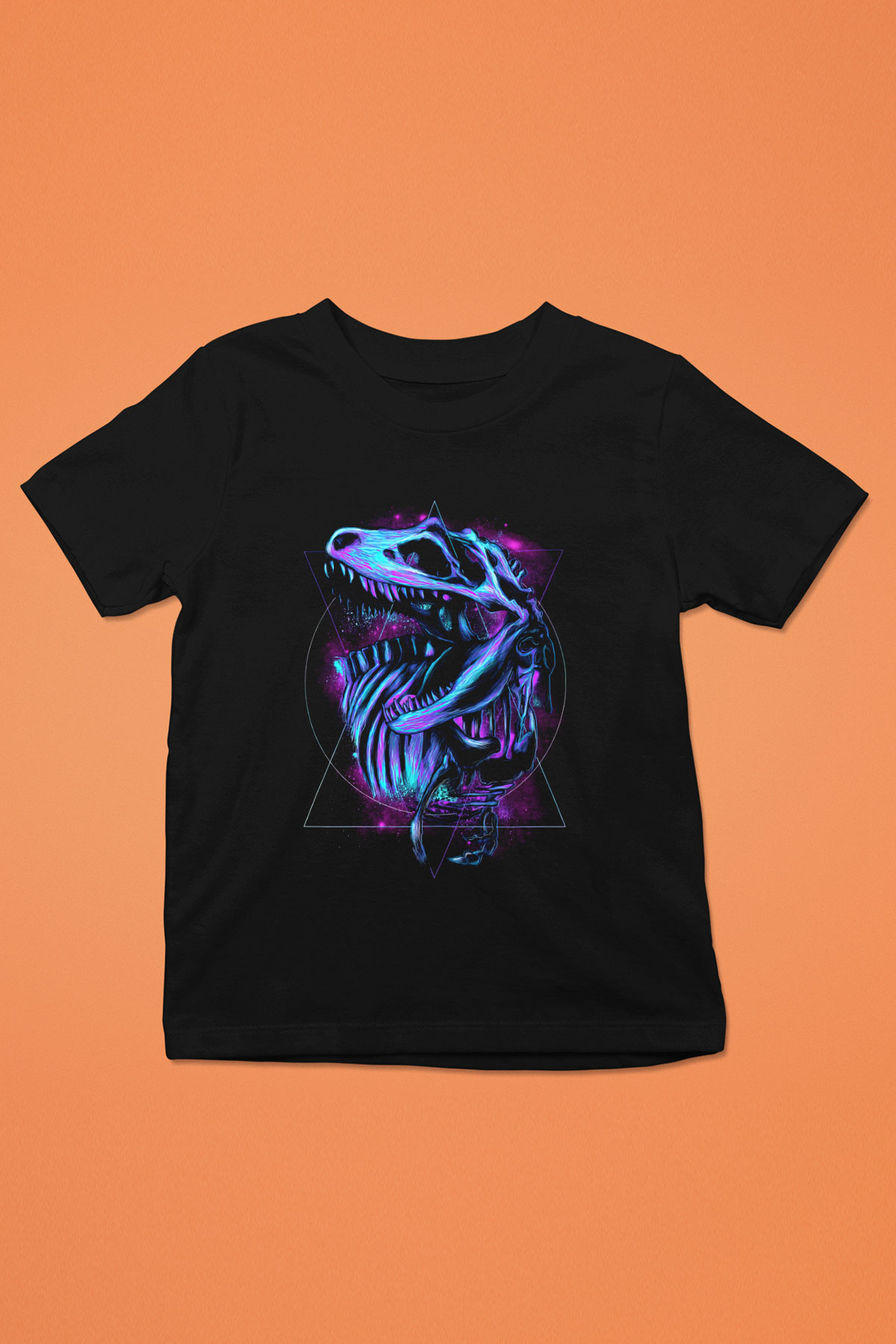 Dinozor Siyah Unisex Çocuk Tişört
