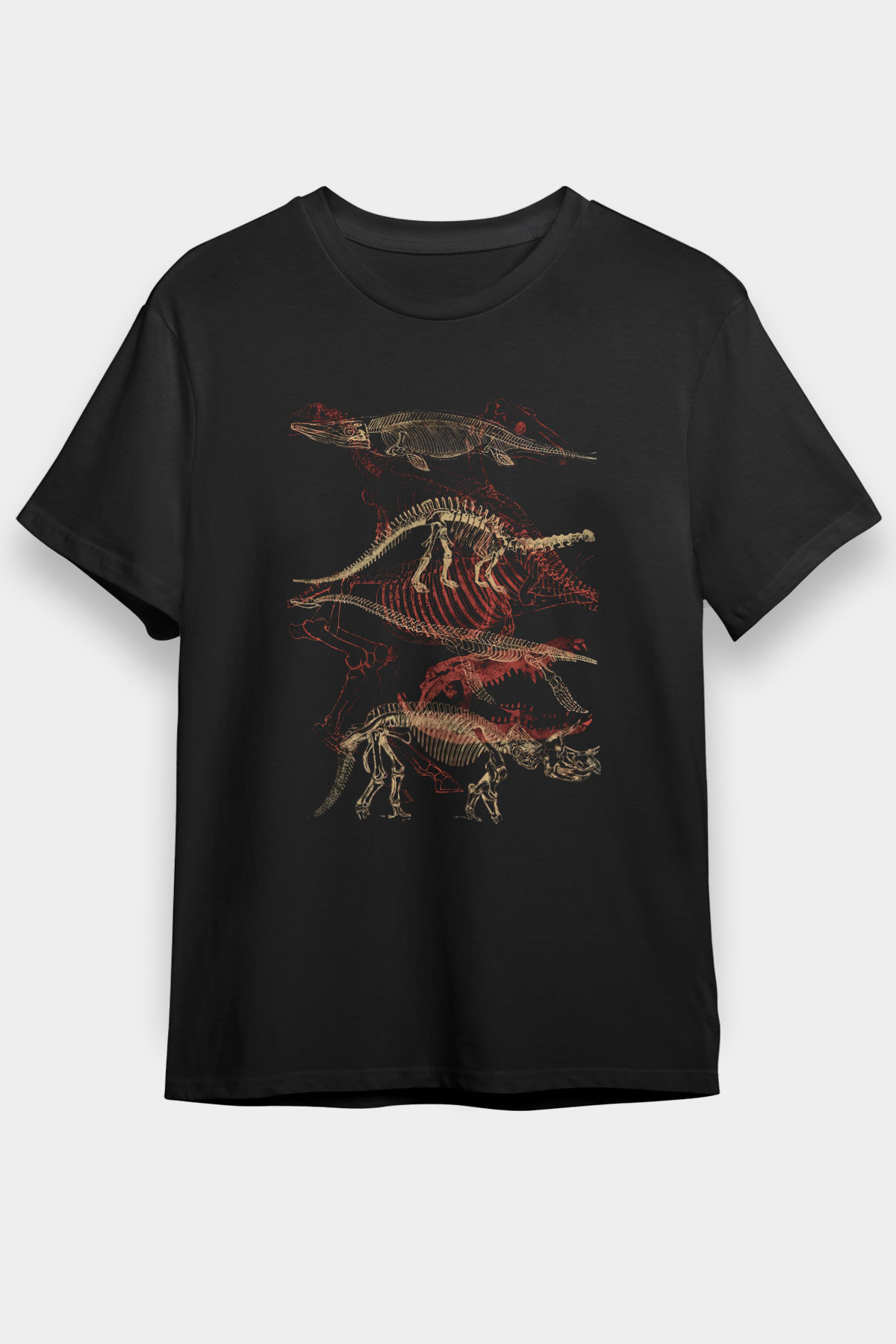 Dinozor Siyah Unisex Tişört T-Shirt - TişörtFabrikası
