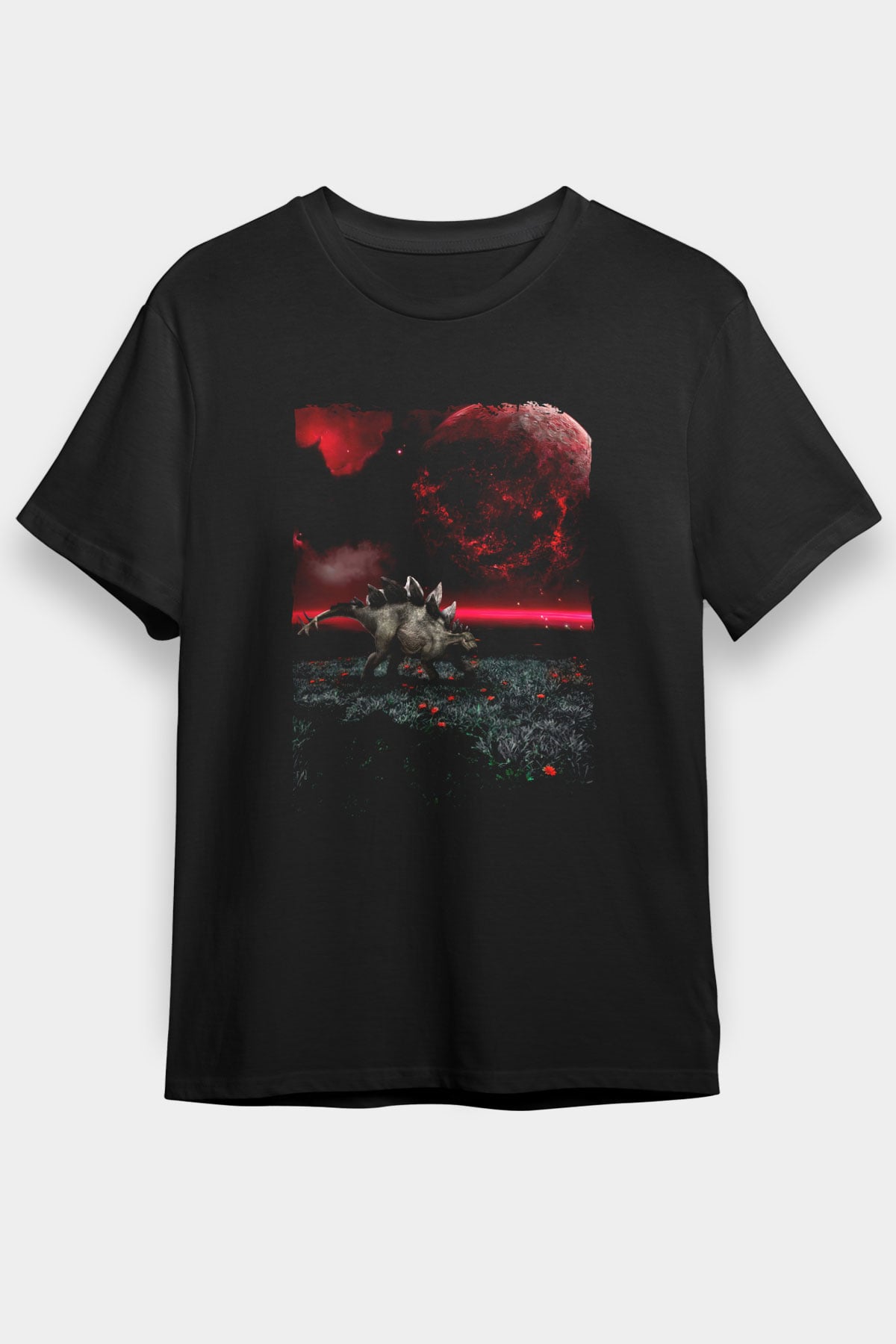 Dinozor Siyah Unisex Tişört T-Shirt - TişörtFabrikası