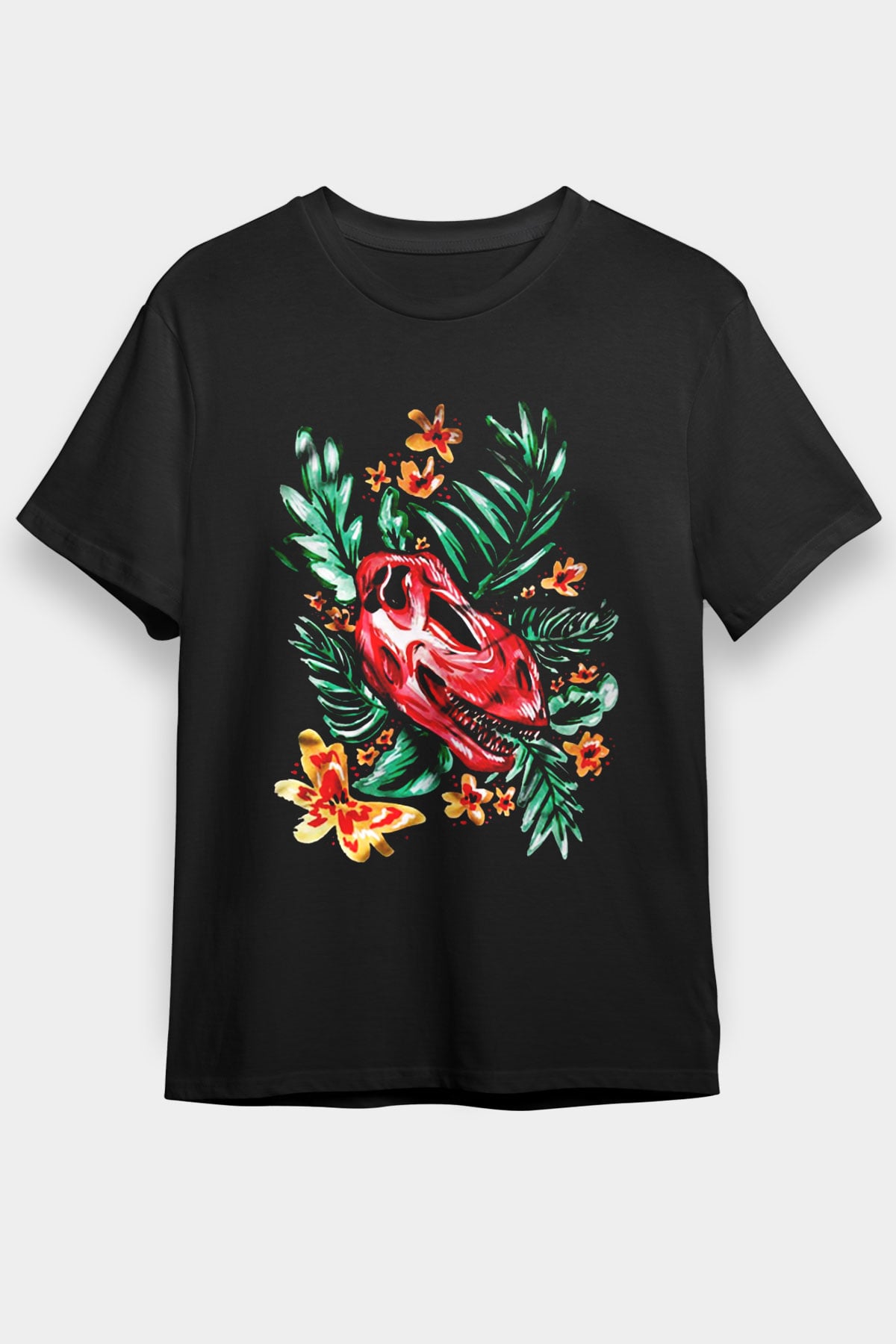Dinozor Siyah Unisex Tişört T-Shirt - TişörtFabrikası