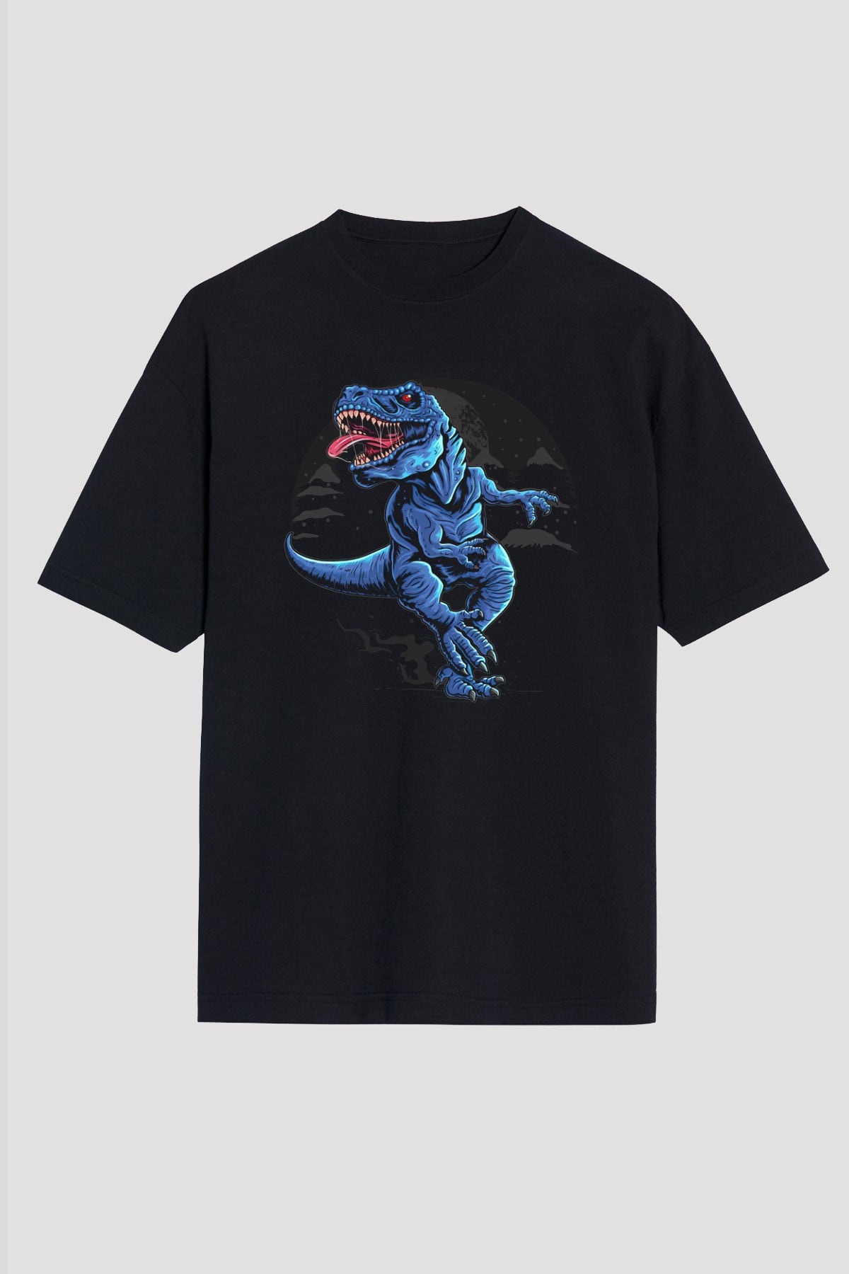 Dinozor Siyah Unisex Tişört T-Shirt - TişörtFabrikası