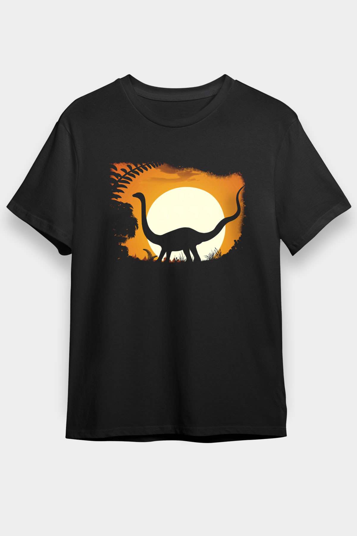 Dinozor Siyah Unisex Tişört T-Shirt - TişörtFabrikası