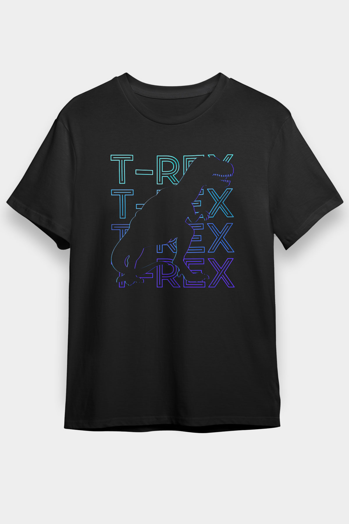 Dinozor Siyah Unisex Tişört T-Shirt - TişörtFabrikası