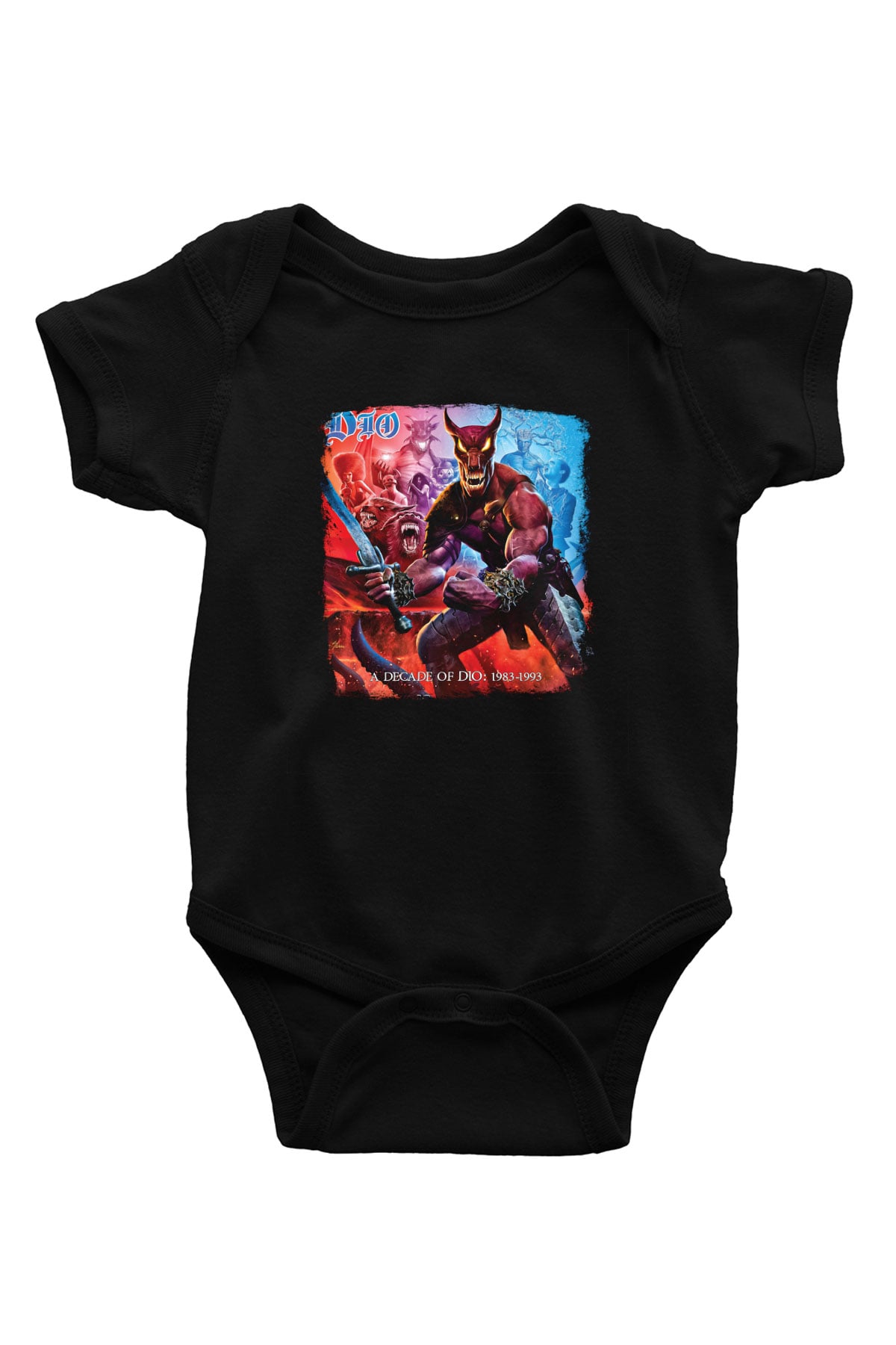 Dio Baskılı Unisex Siyah Bebek Body - Zıbın