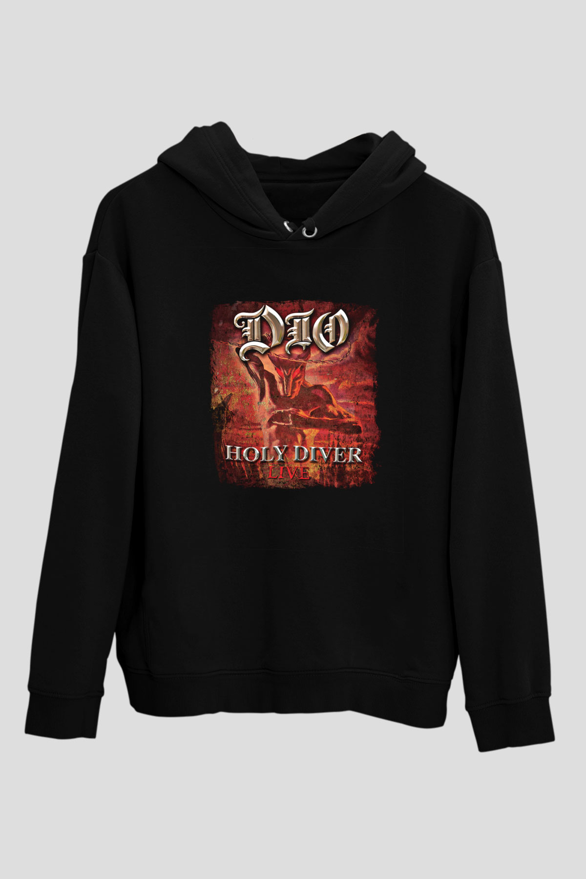 Dio Baskılı Unisex Siyah Hoodie