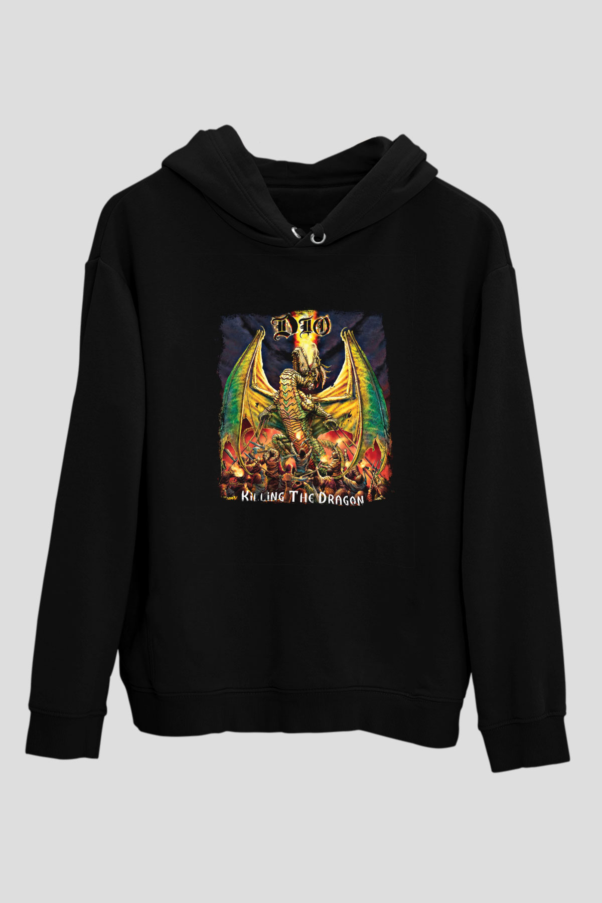 Dio Baskılı Unisex Siyah Hoodie