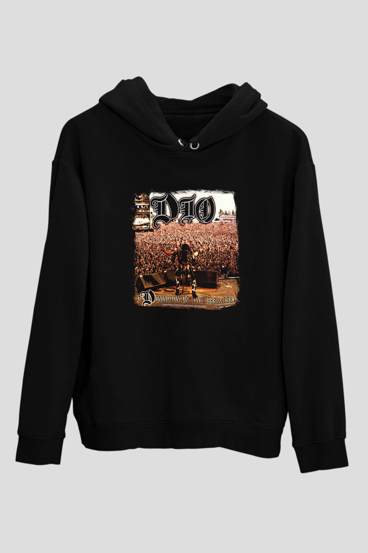 Dio Baskılı Unisex Siyah Hoodie