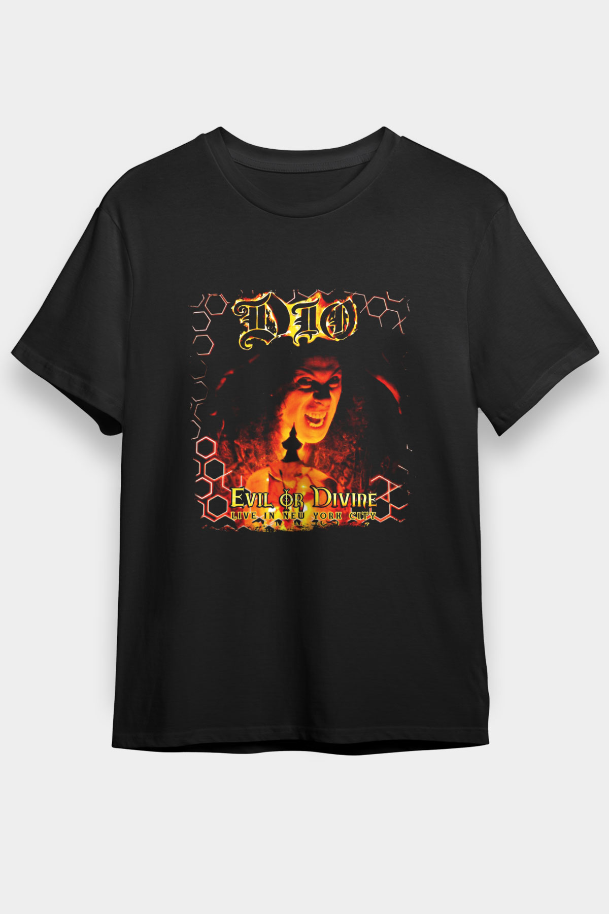 Dio Baskılı Unisex Siyah Tişört